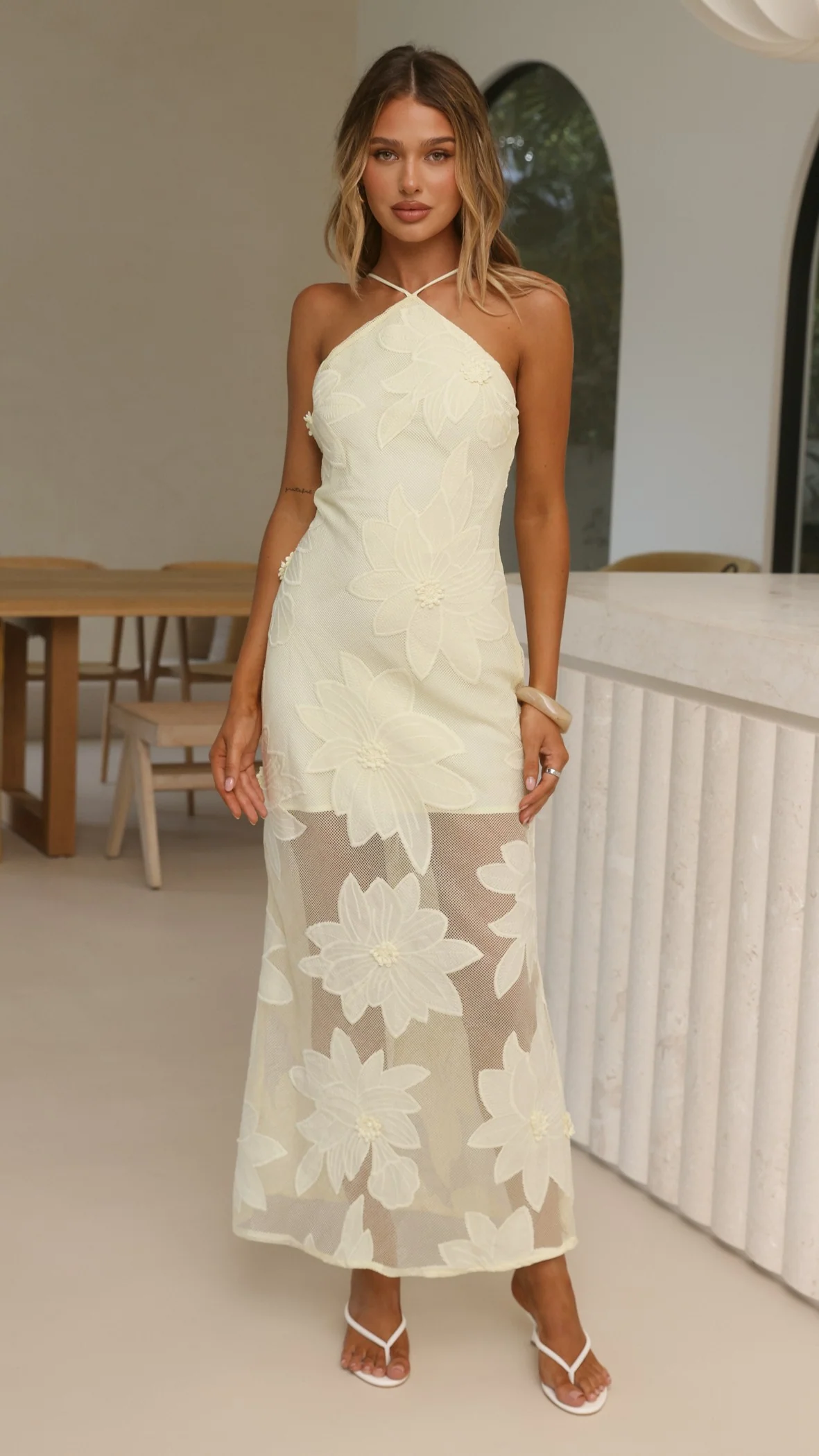 Colette Lace Maxi Dress - Yellow