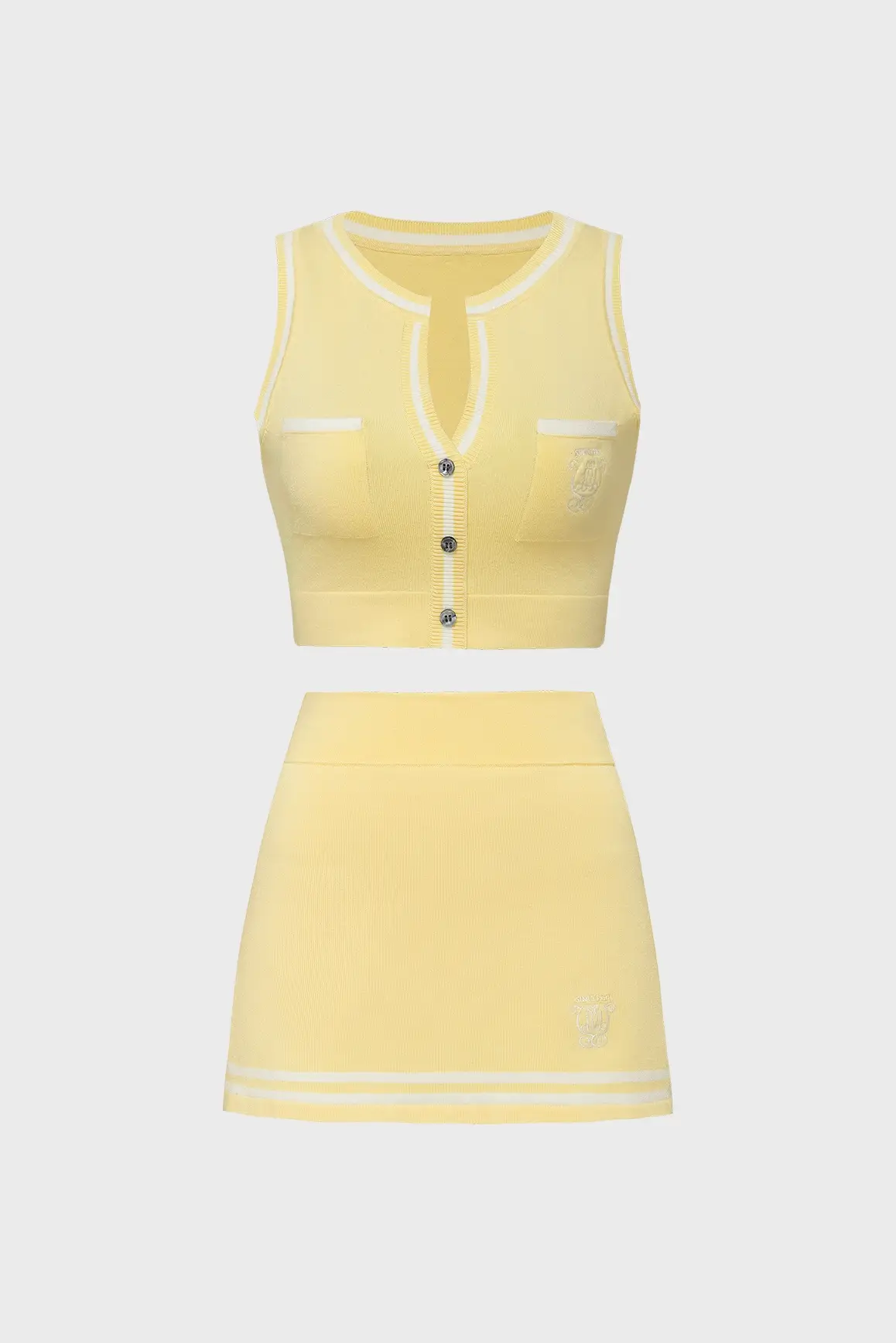 Mirto Knit Button Tank Top & Mirto Knit Tennis Skirt