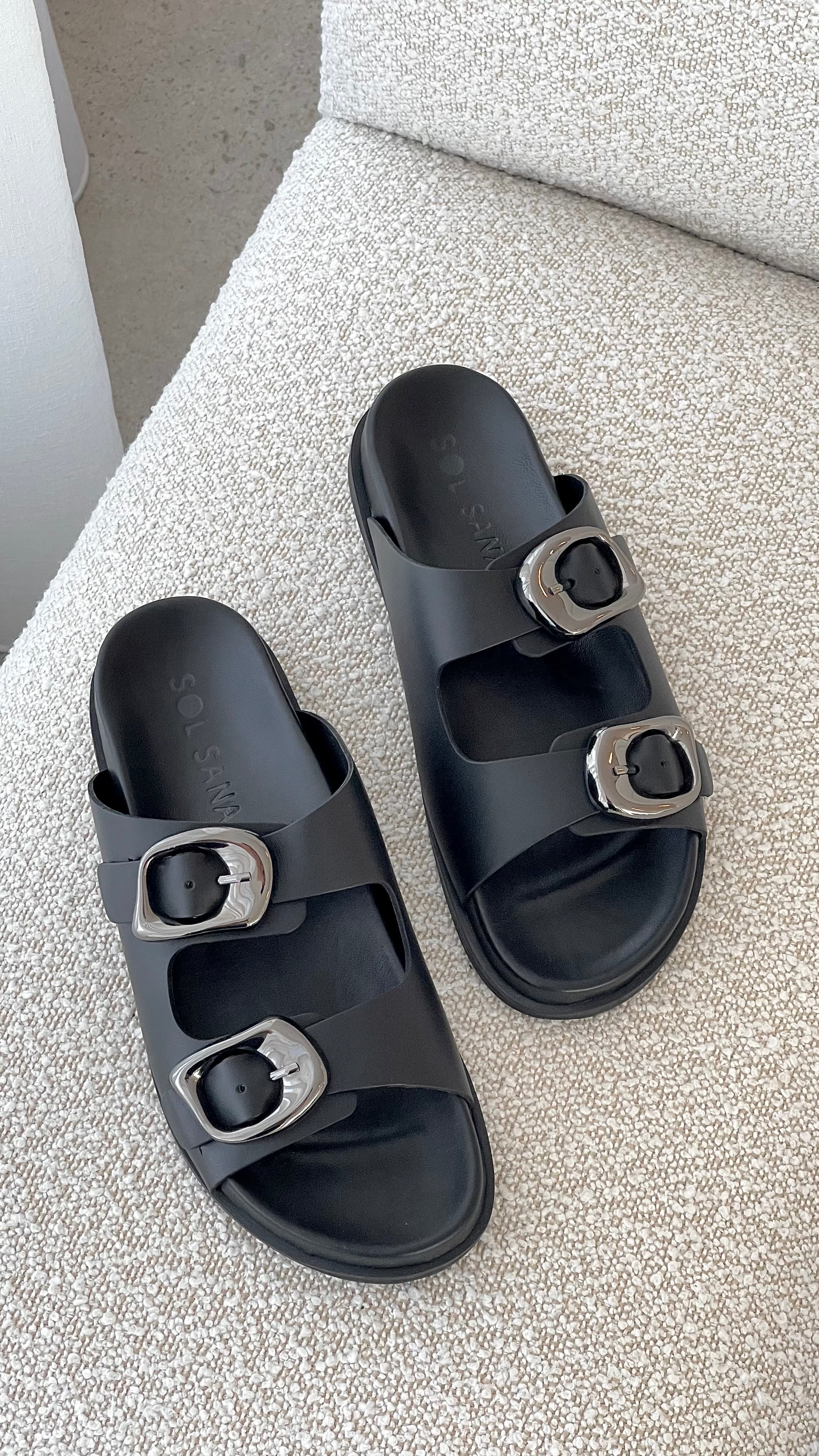 Sol Sana San Jose Footbed - Black / Silver - luluinthesky