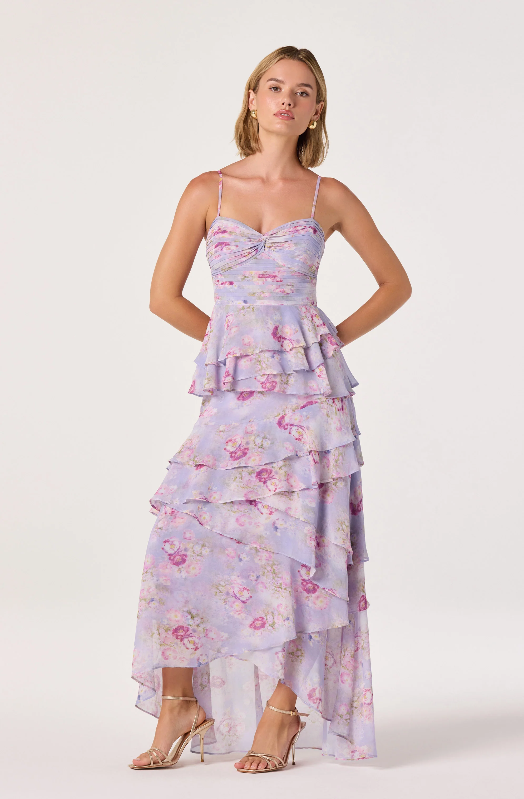 Coline Ruffle Chiffon Maxi Dress