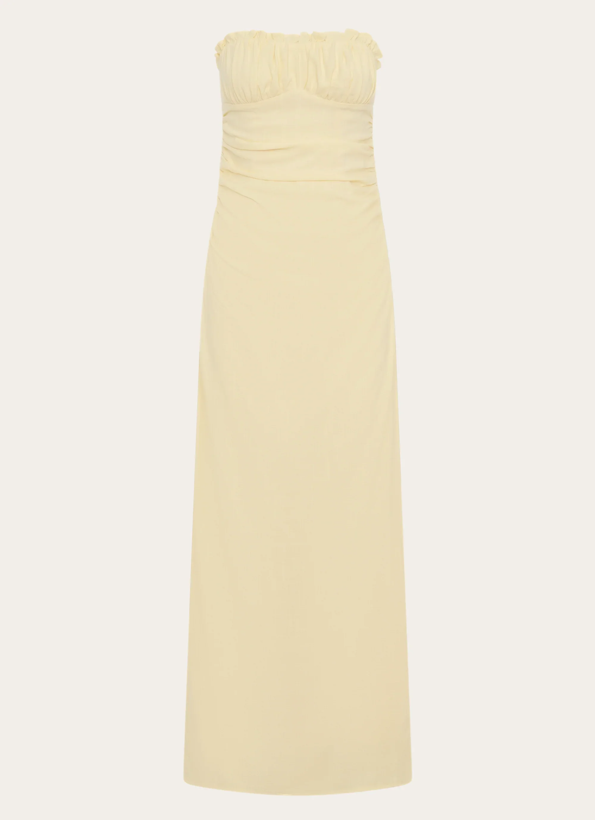 Xena Gathered Maxi Dress - Yellow