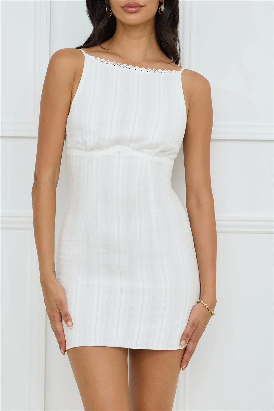Simply Chic Mini Dress White - luluinthesky