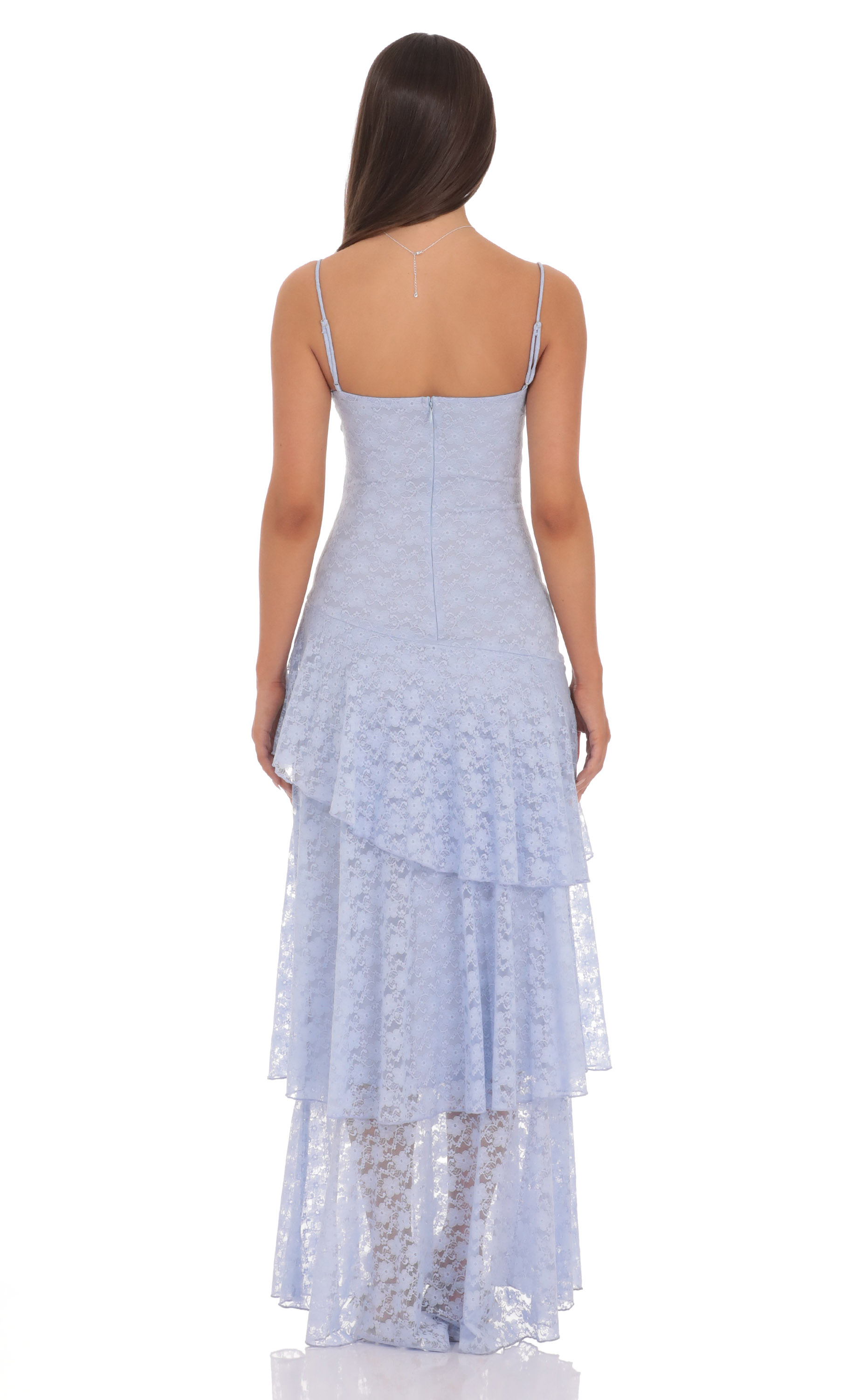 Sweetheart Neckline Tiered Ruffle Skirt Maxi Dress - luluinthesky