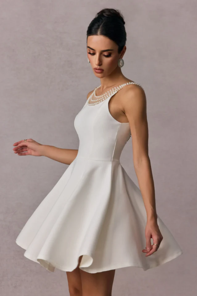 Esther Pearl Embelished Open Back Mini Dress