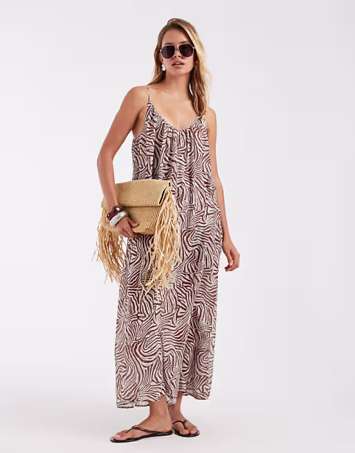 House of Sunny floaty mesh trapeze dress in zebra print