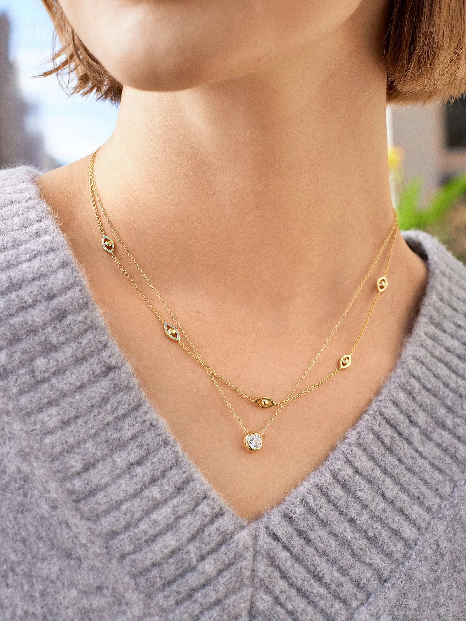 14K Gold Birthstone Pendant Necklace - Crystal