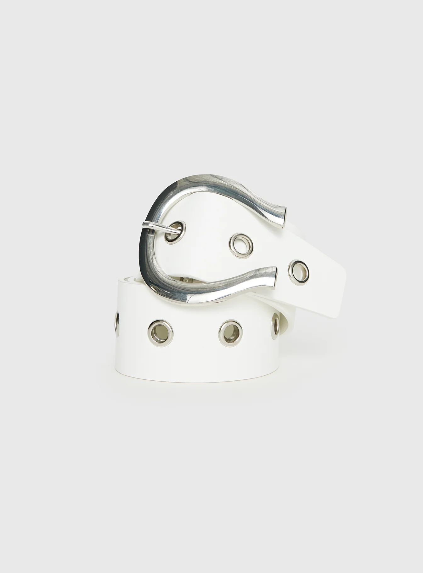 Aemelia Stud Detail Belt White
