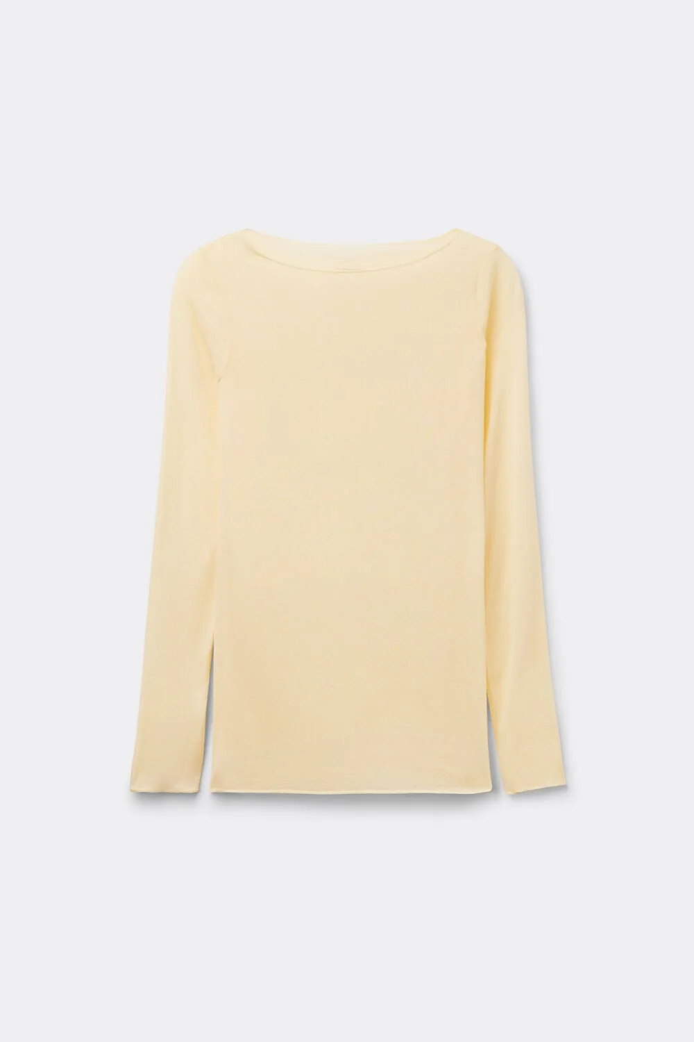 Boat Neck Modal Cashmere Ultralight Top - Flan Yellow