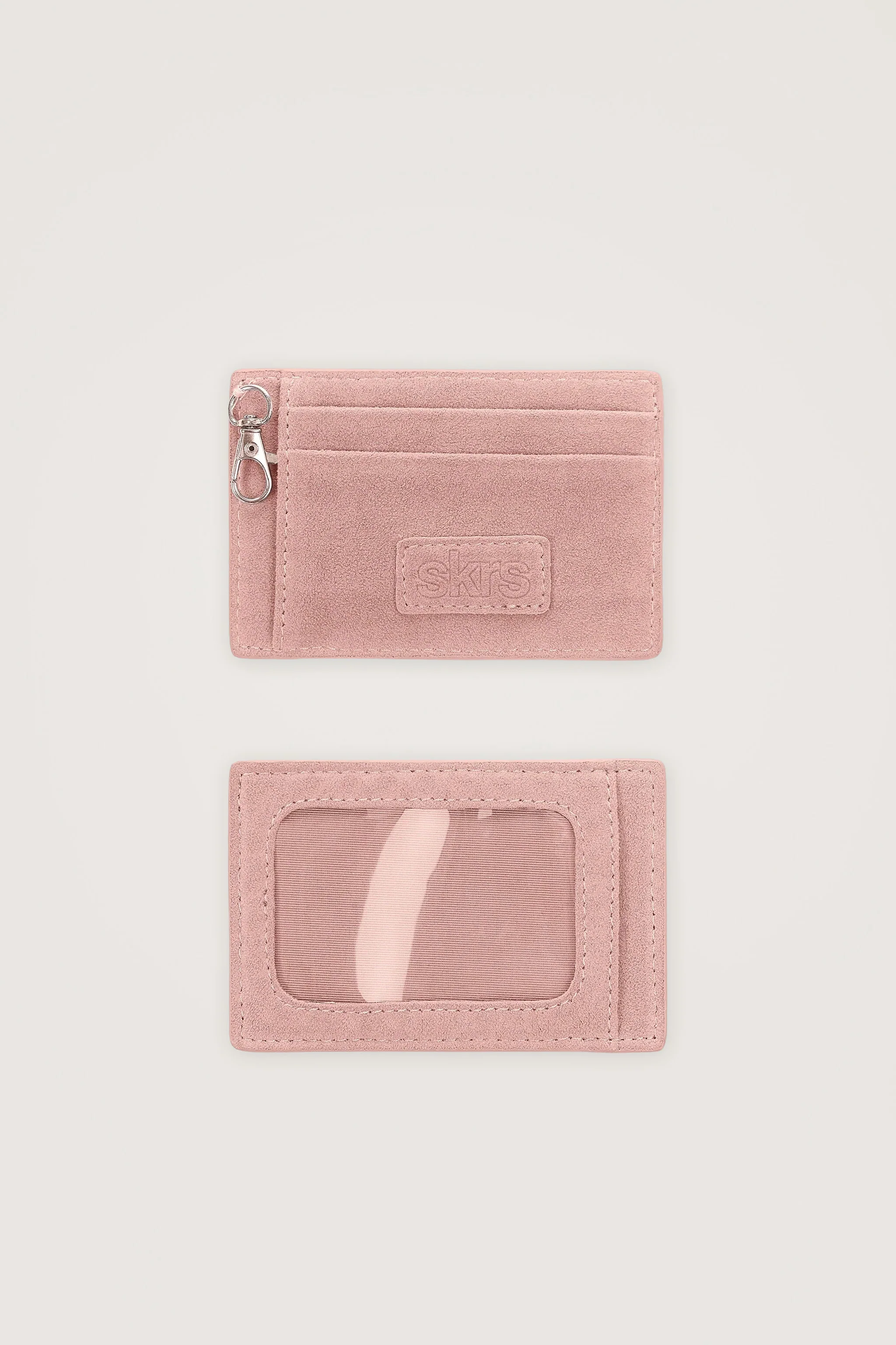 Martha Faux Suede Cardholder in Rose