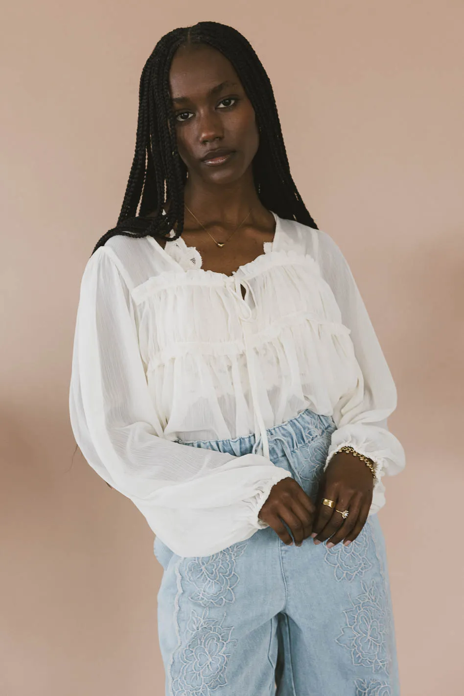 Frankie Sheer Peplum Blouse