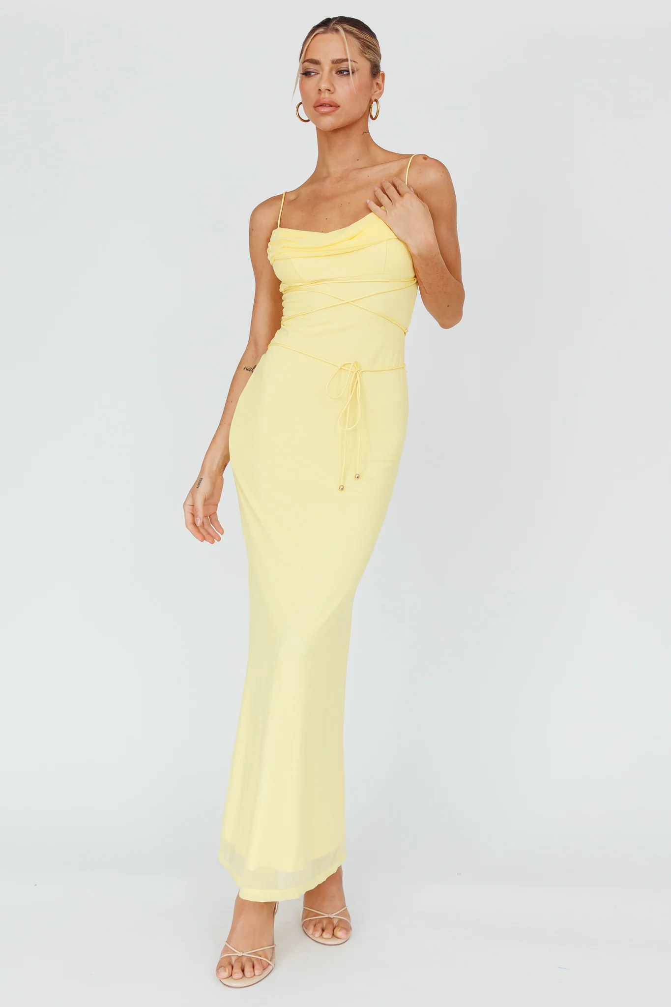 Teava Laced Waist Maxi Dress Butter