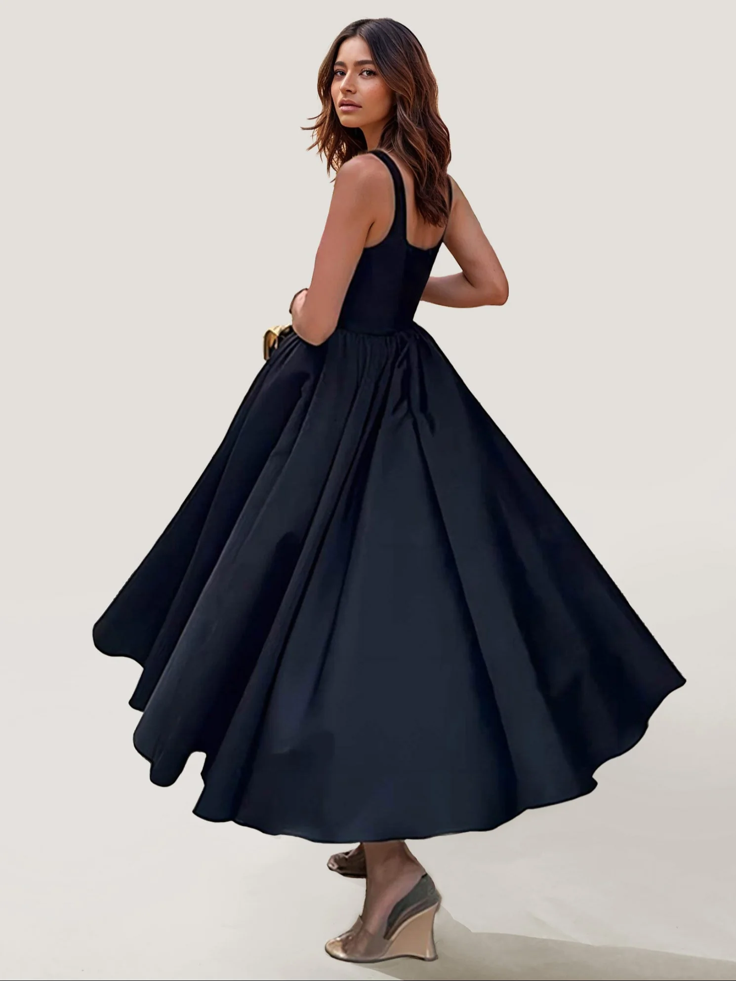 Elegant Strapless Midi Dress