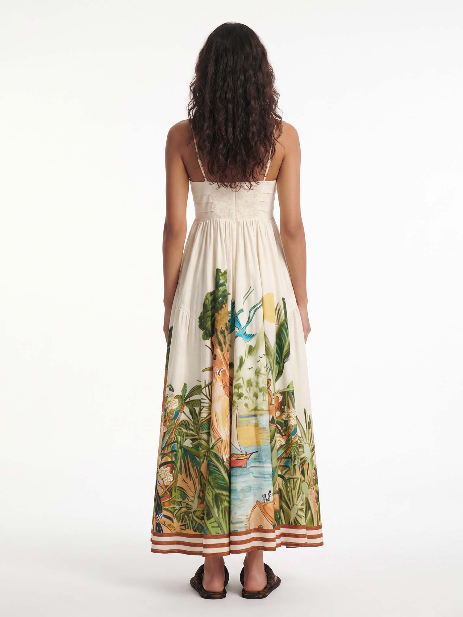 Tropical Paradise Strapless Maxi Dress