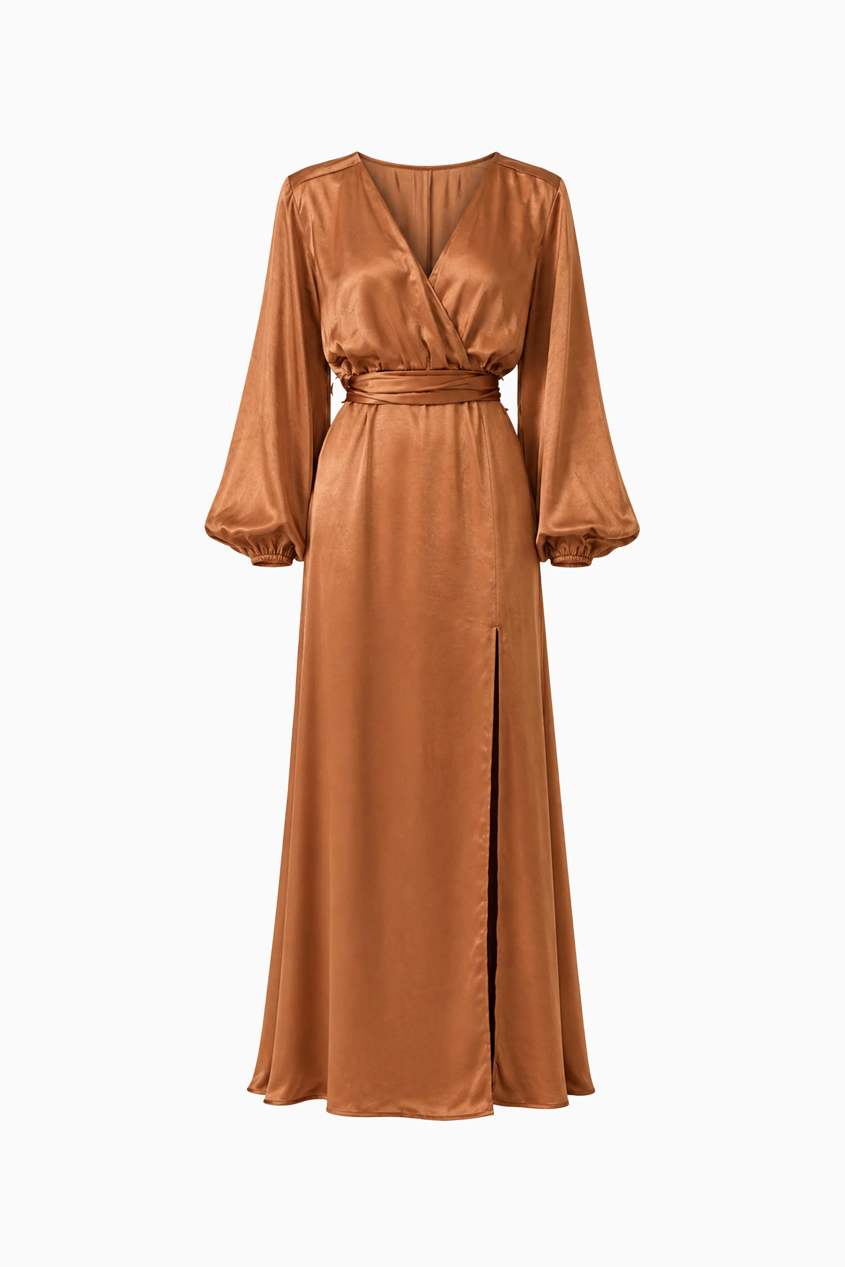 Kai Long Sleeve Maxi Dress in Toffee Brown