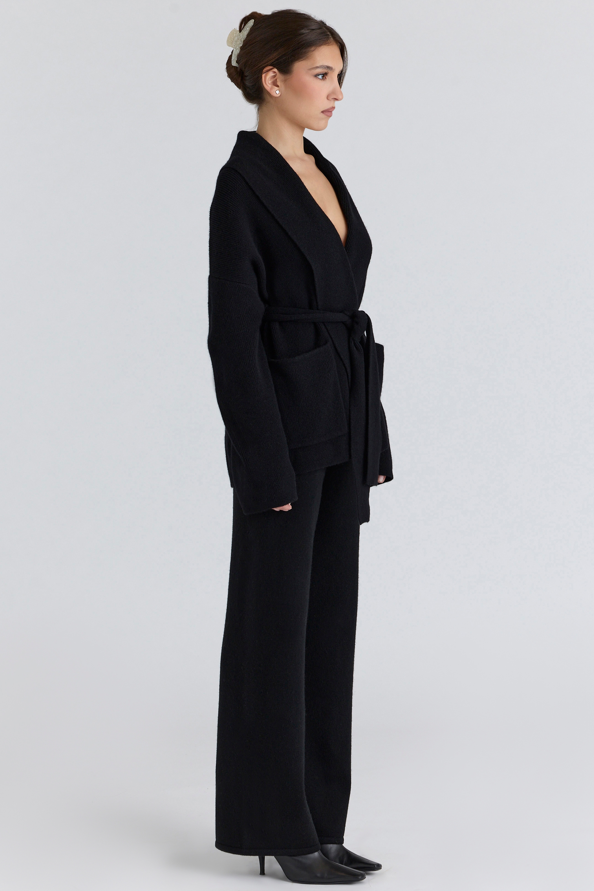Black Cashmere + Wool Trousers