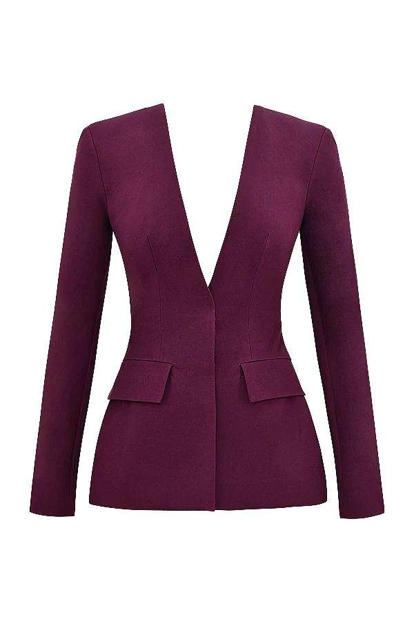 Wine Deep V Blazer