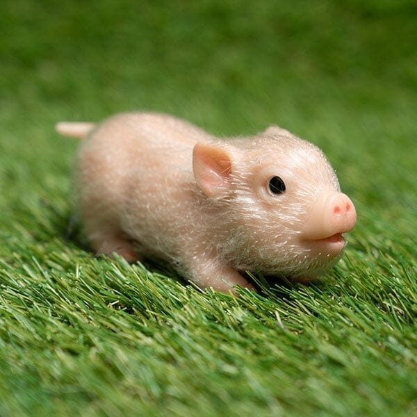 TrueHeart Treasures Reborn Animals: Realistic Mini Silicone Newborn Baby Piglets (Multiple Colors)