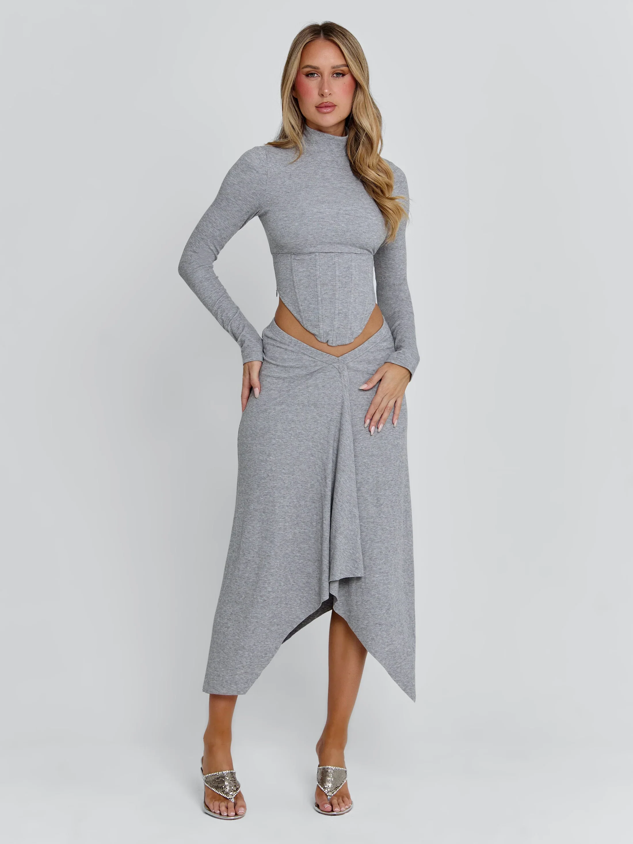 Ellapink AMELIS MAXI SKIRT GREY