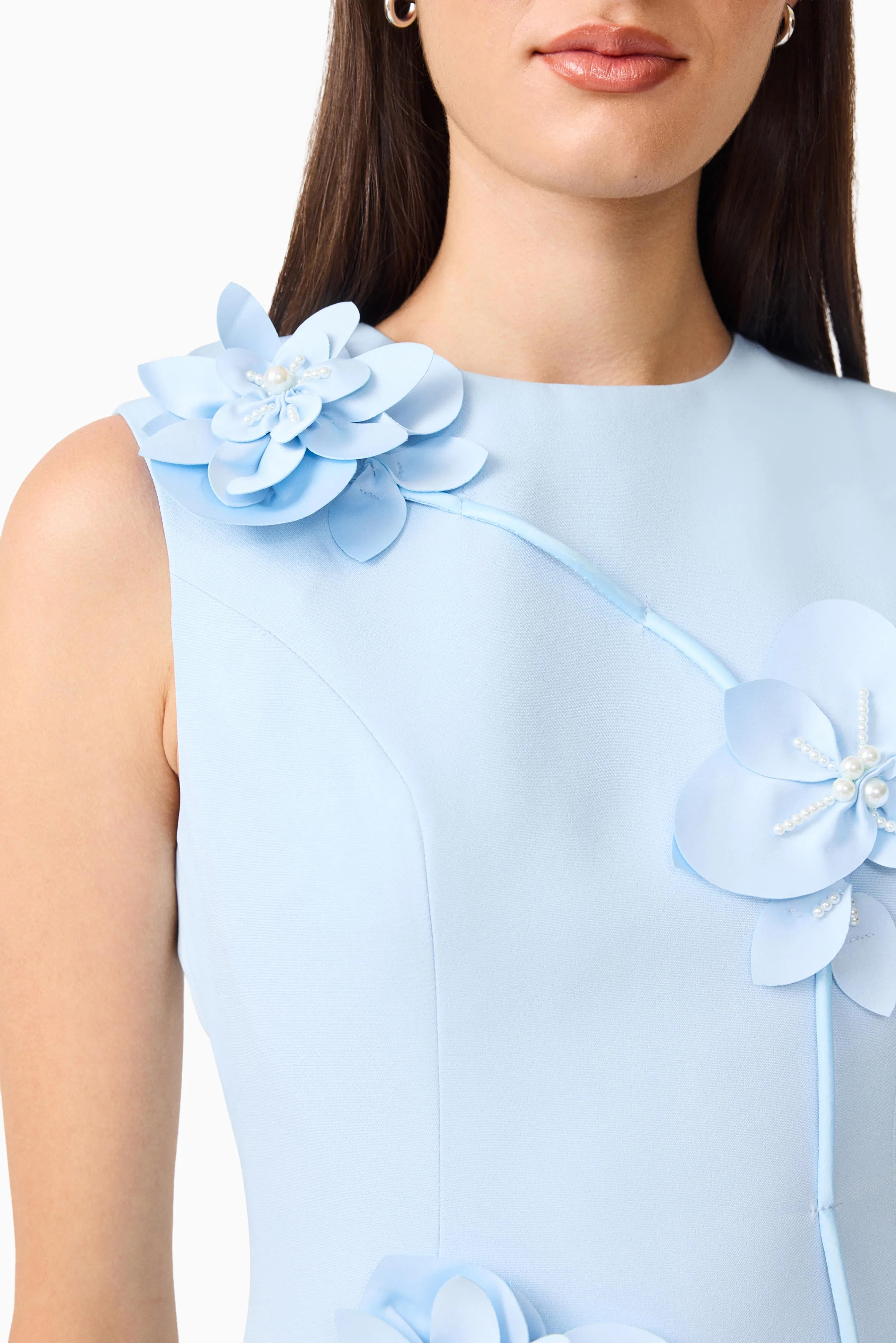 Reina Applique Mini Dress Dress Sky Blue