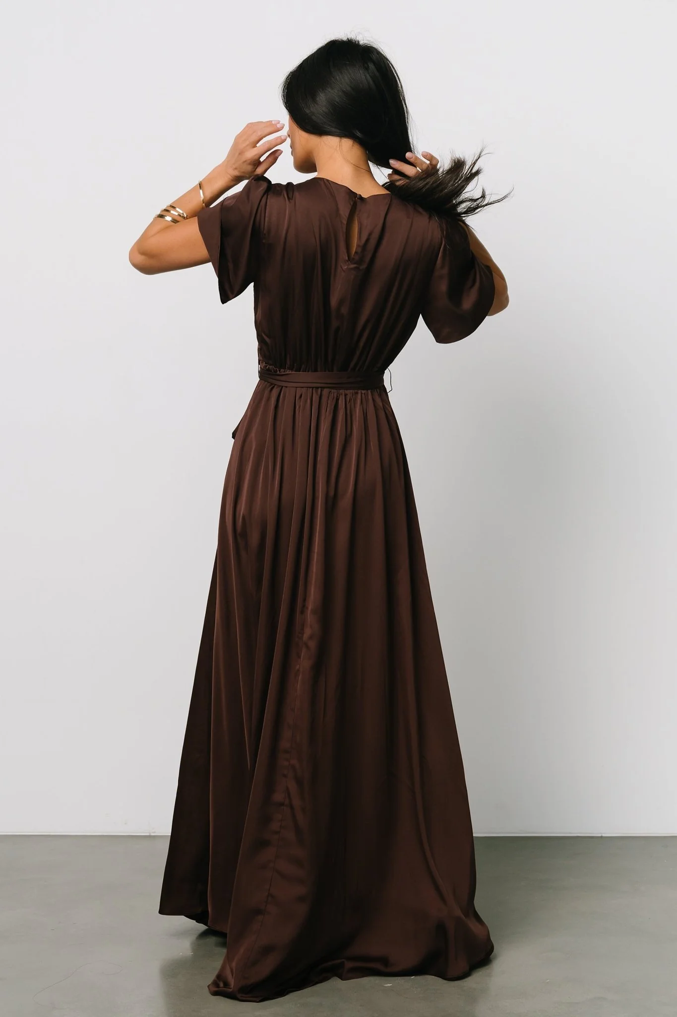 Agnes Satin Maxi Dress | Espresso - luluinthesky