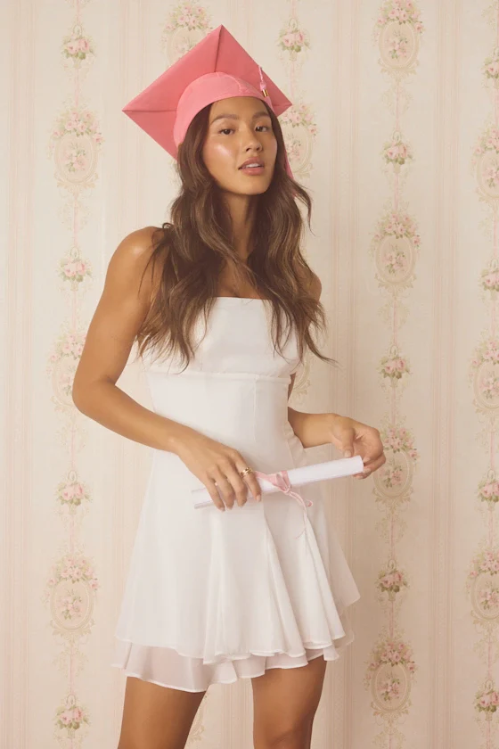 Perfected Sweetness White Pleated Tiered Mini Dress