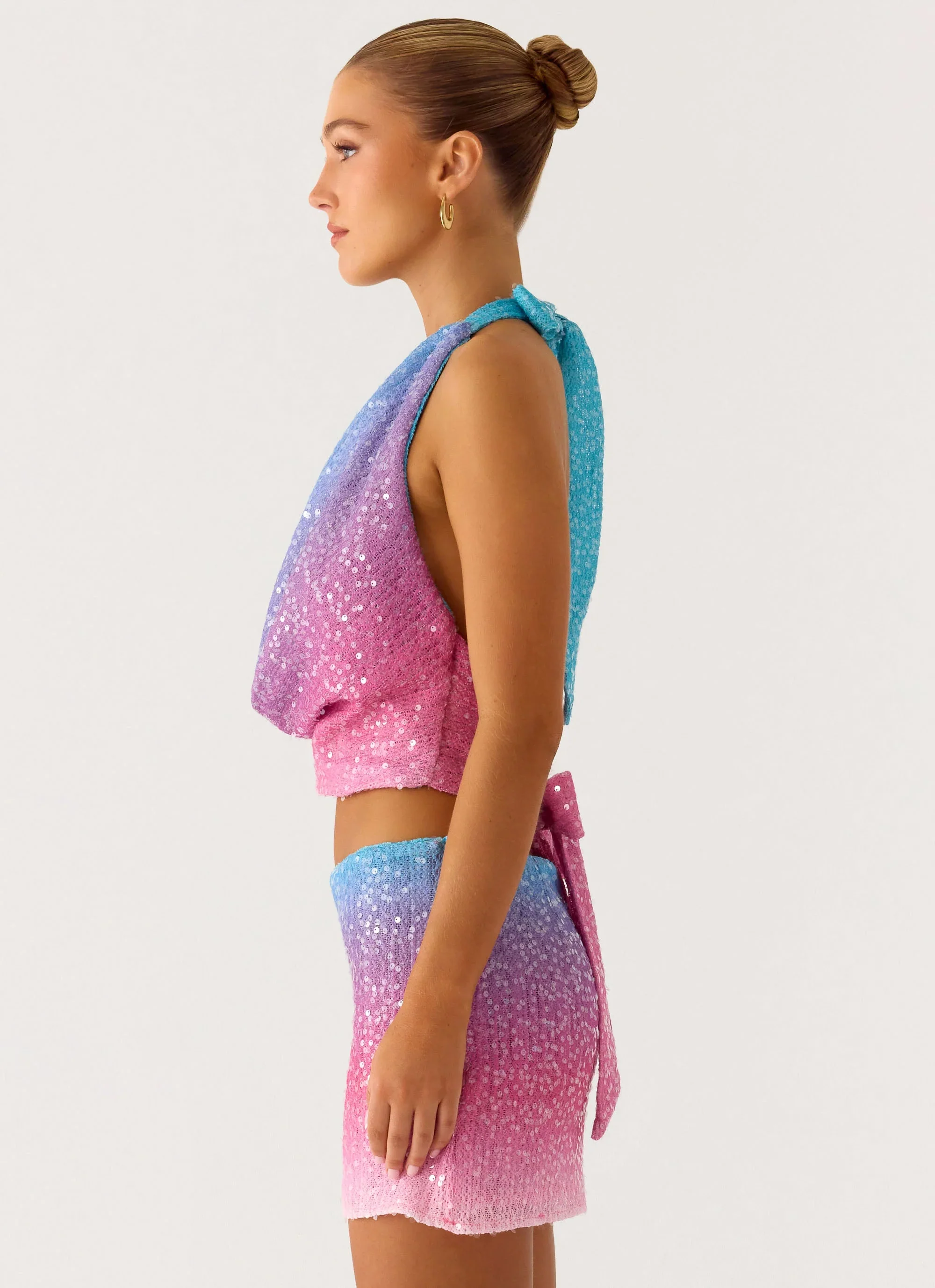 One More Time Sequin Knit Top - Disco Ombre