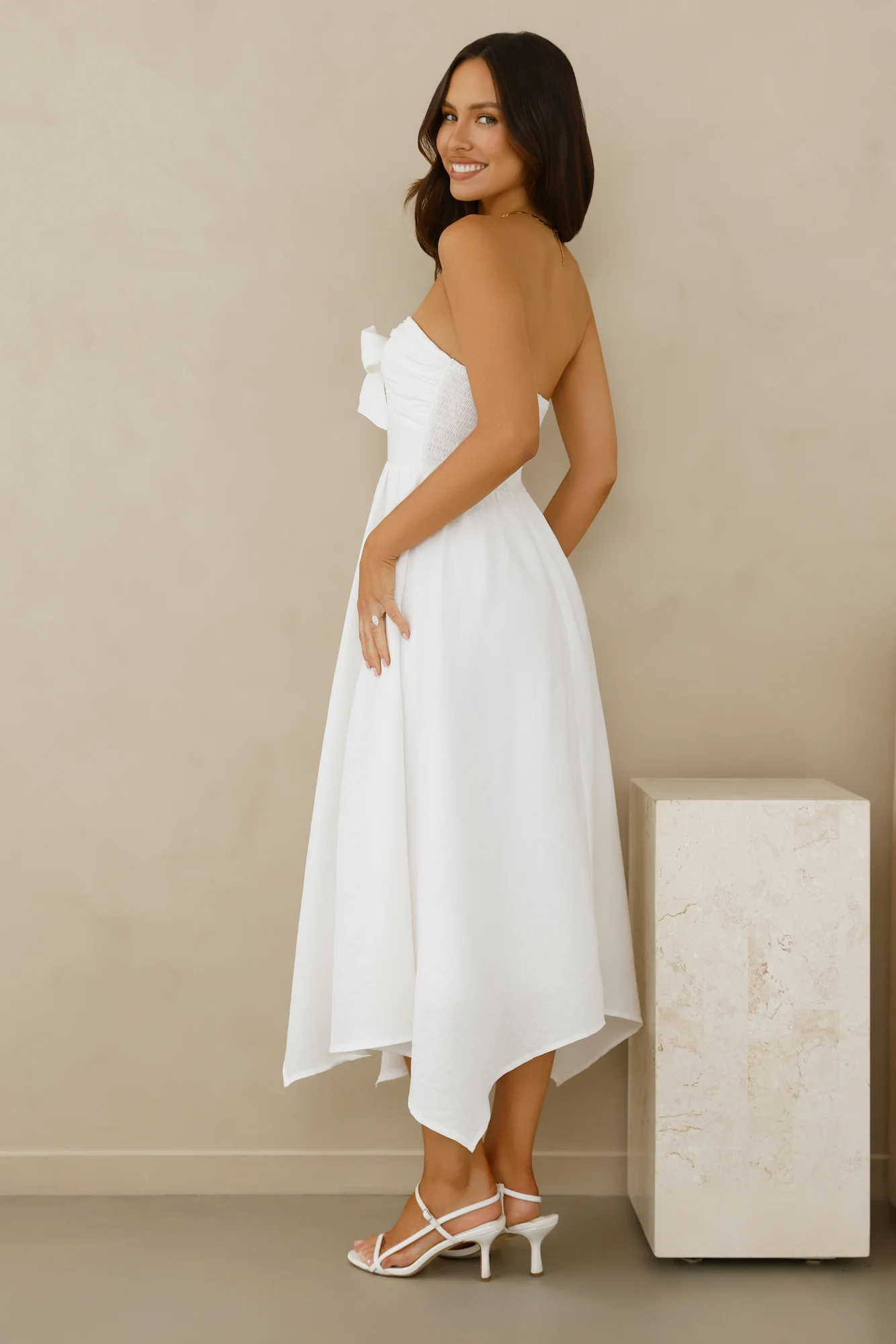 Saltwater Soul Strapless Midi Dress White - luluinthesky