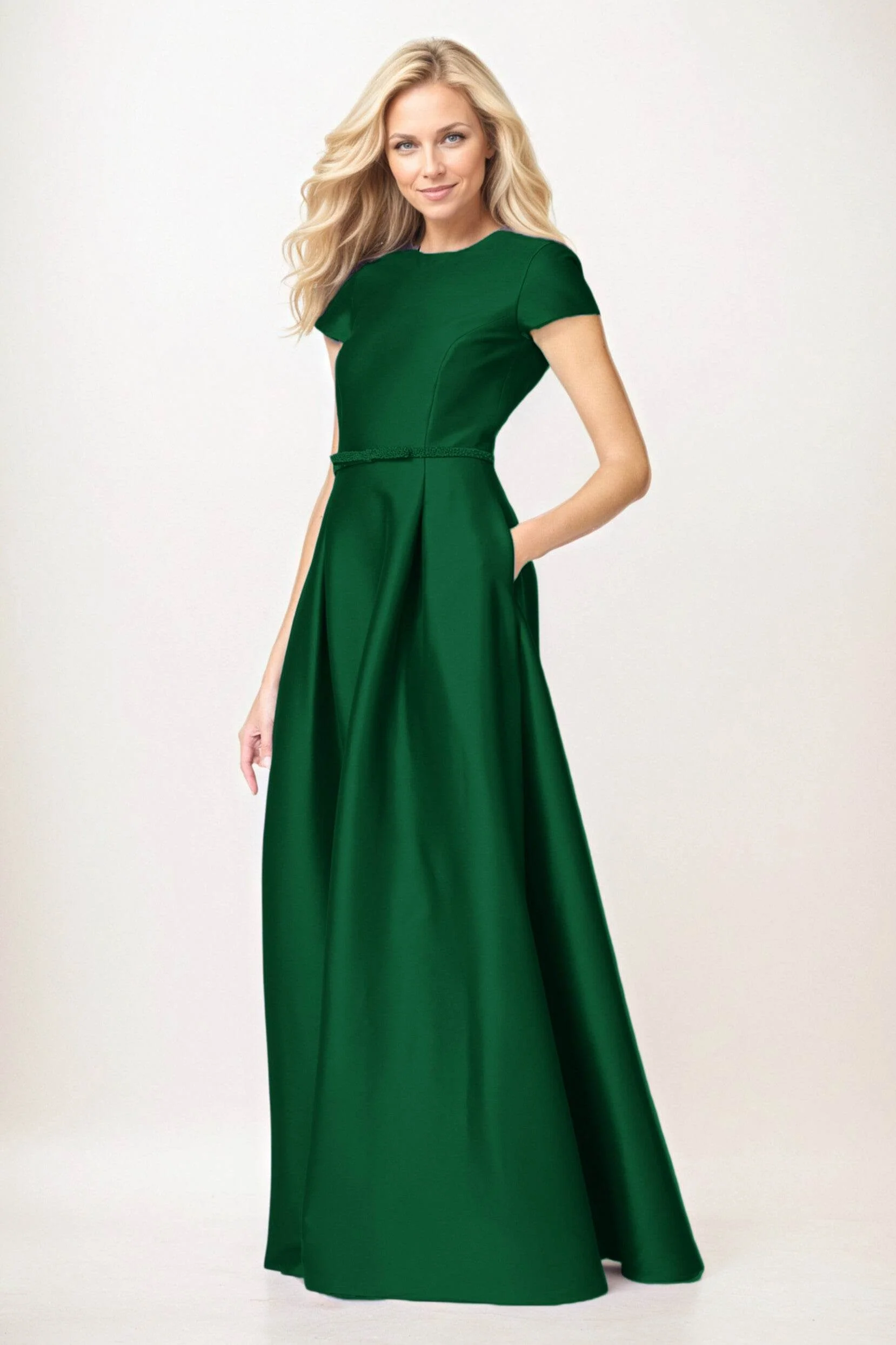 A-Line Maxi Satin Mother of the Bride Dresses CM0400