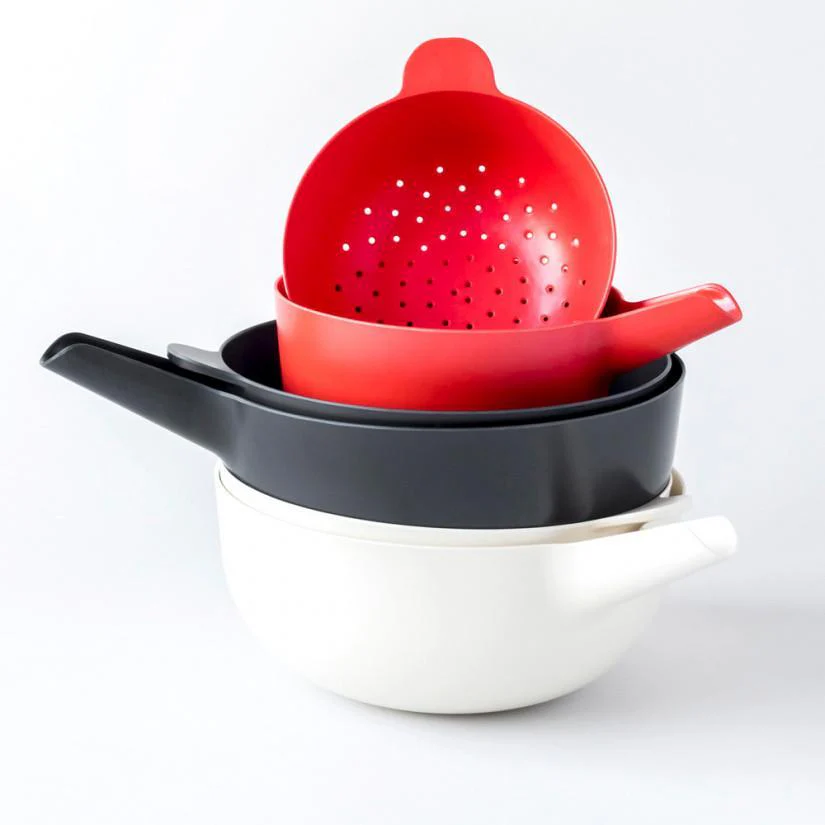 Vogeelle Small Mixing Bowl and Colander Set Tomato