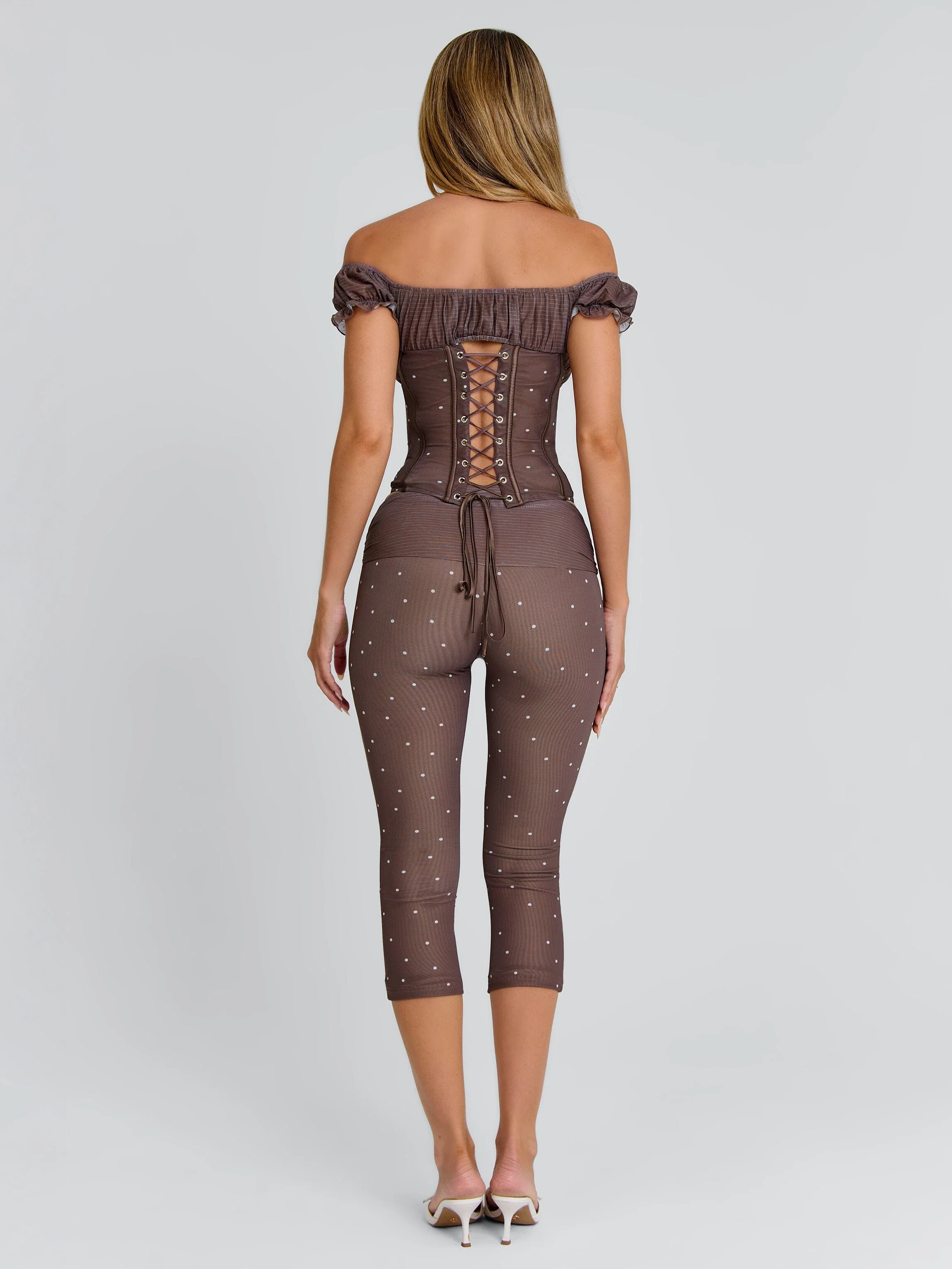 Corala Capri Pants Chocolate Polka Dot