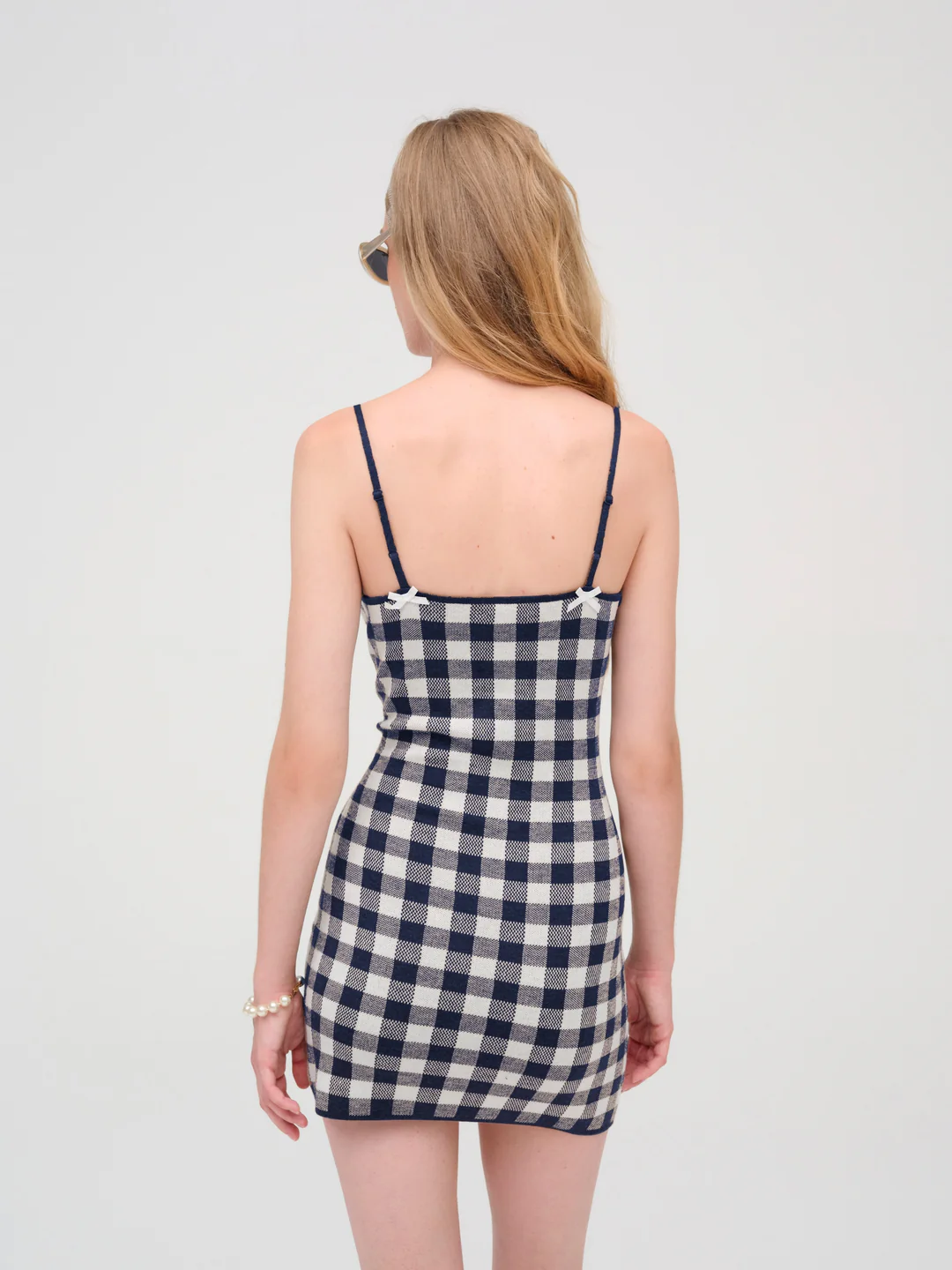 Gingham Knit Mini Dress