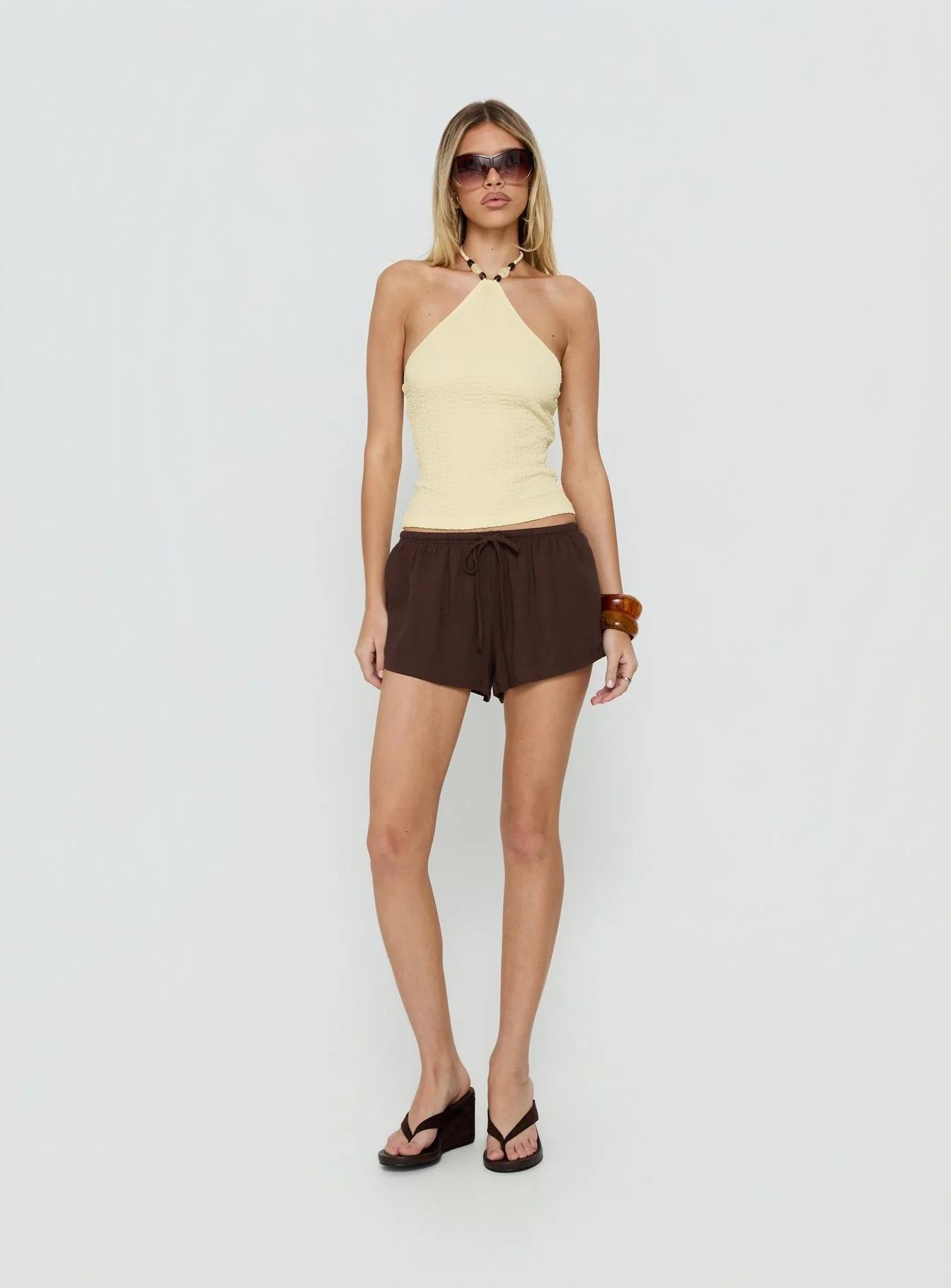 Electric Baby Arrowneck Top Lemon