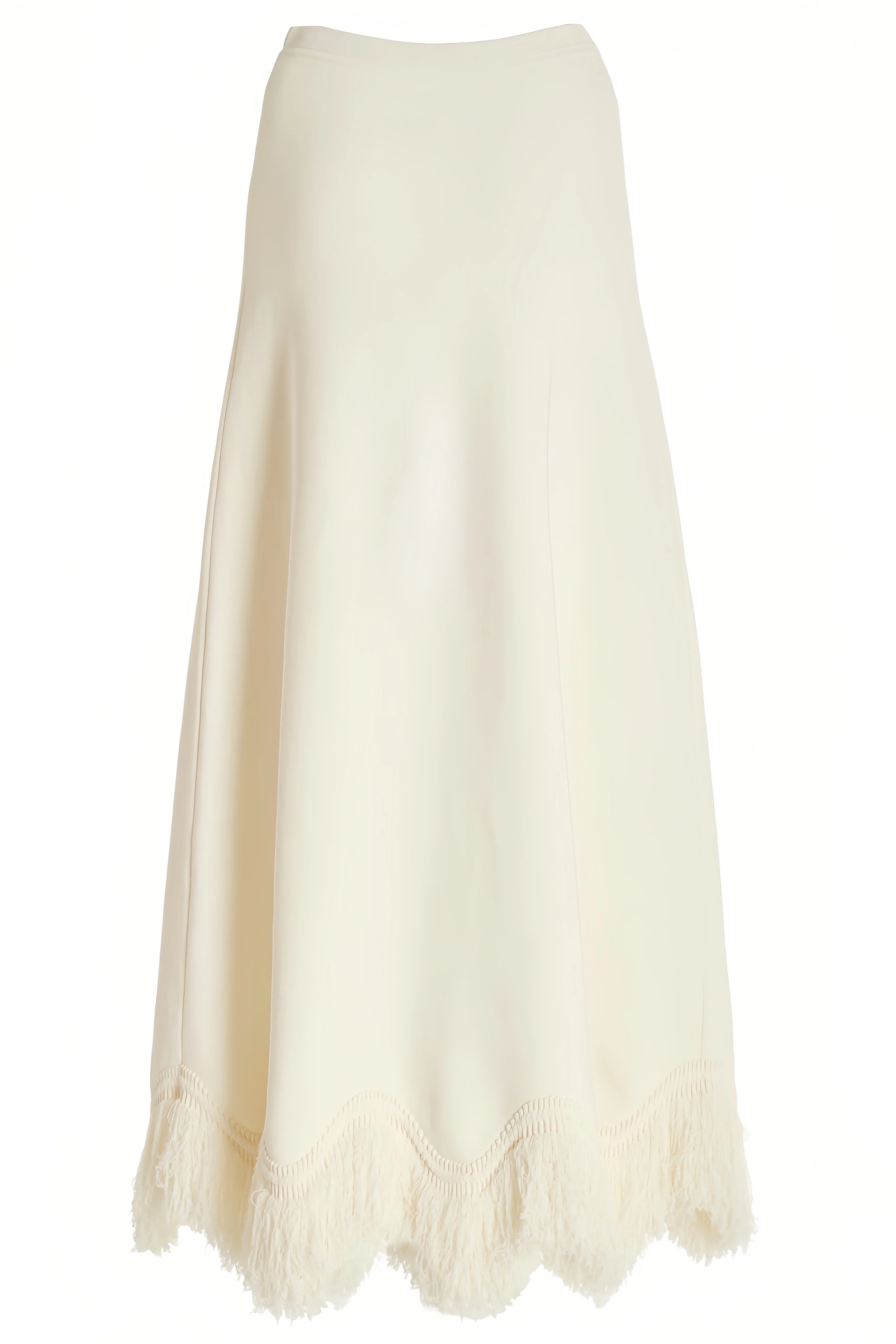 Jora White Fringe Maxi Dress Two Piece Set
