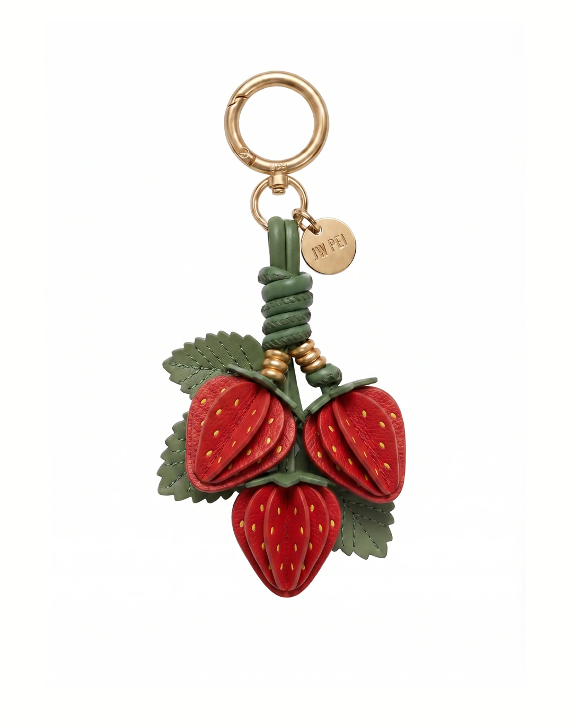 Strawberry Cluster Bag Charm - Red