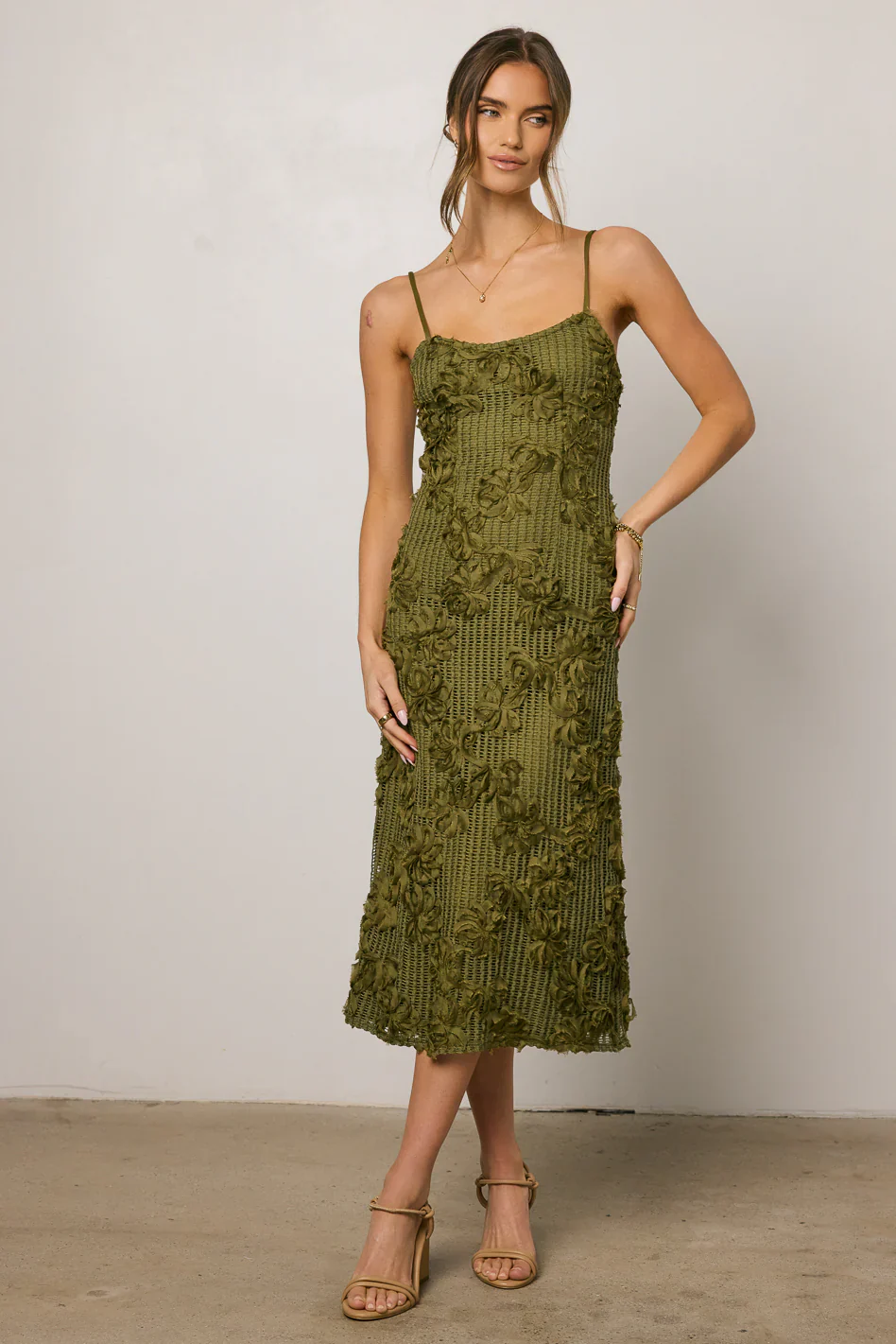 Cyrus Textured Midi Dress