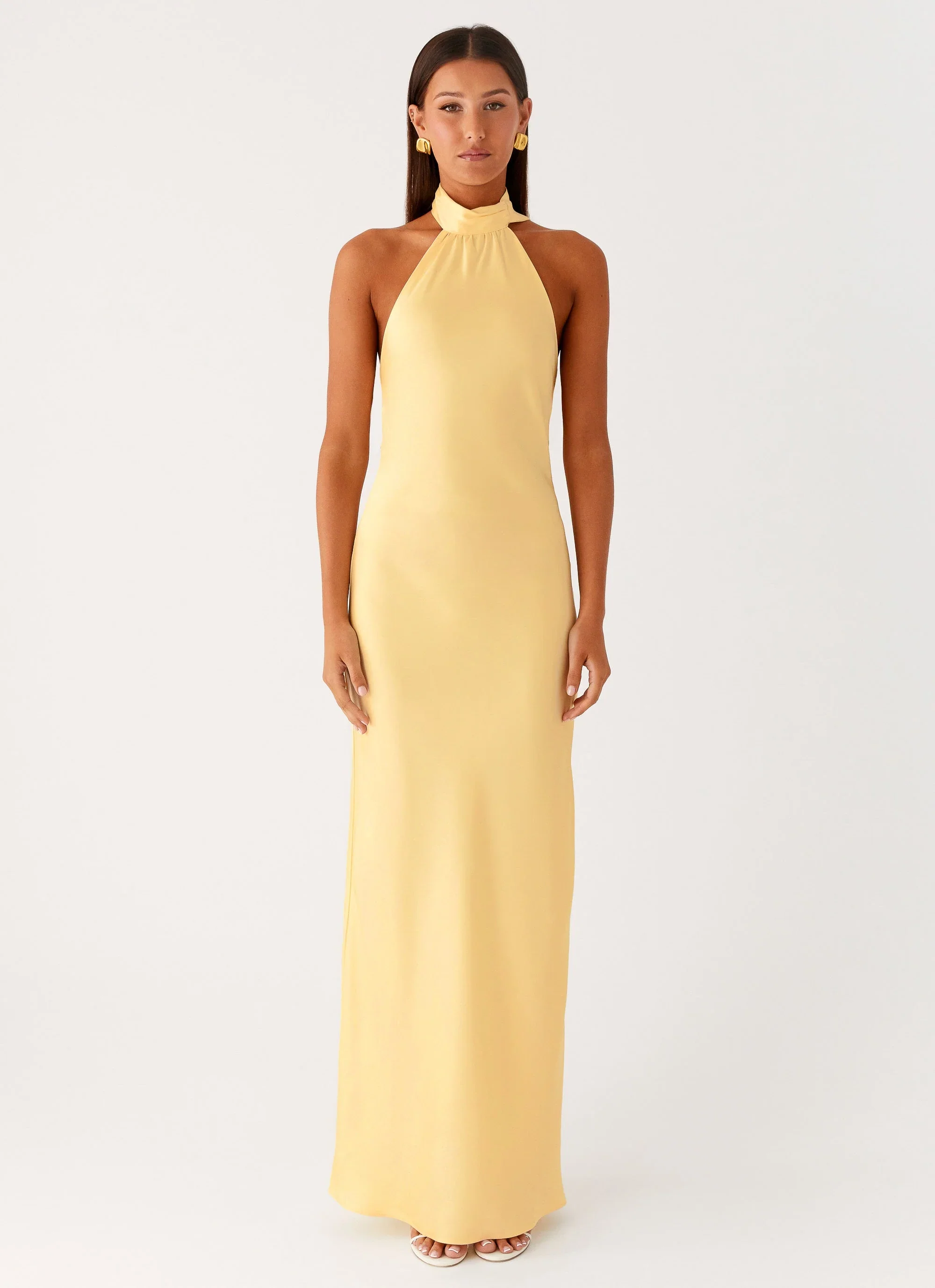 Keena Scarf Maxi Dress - Lemon