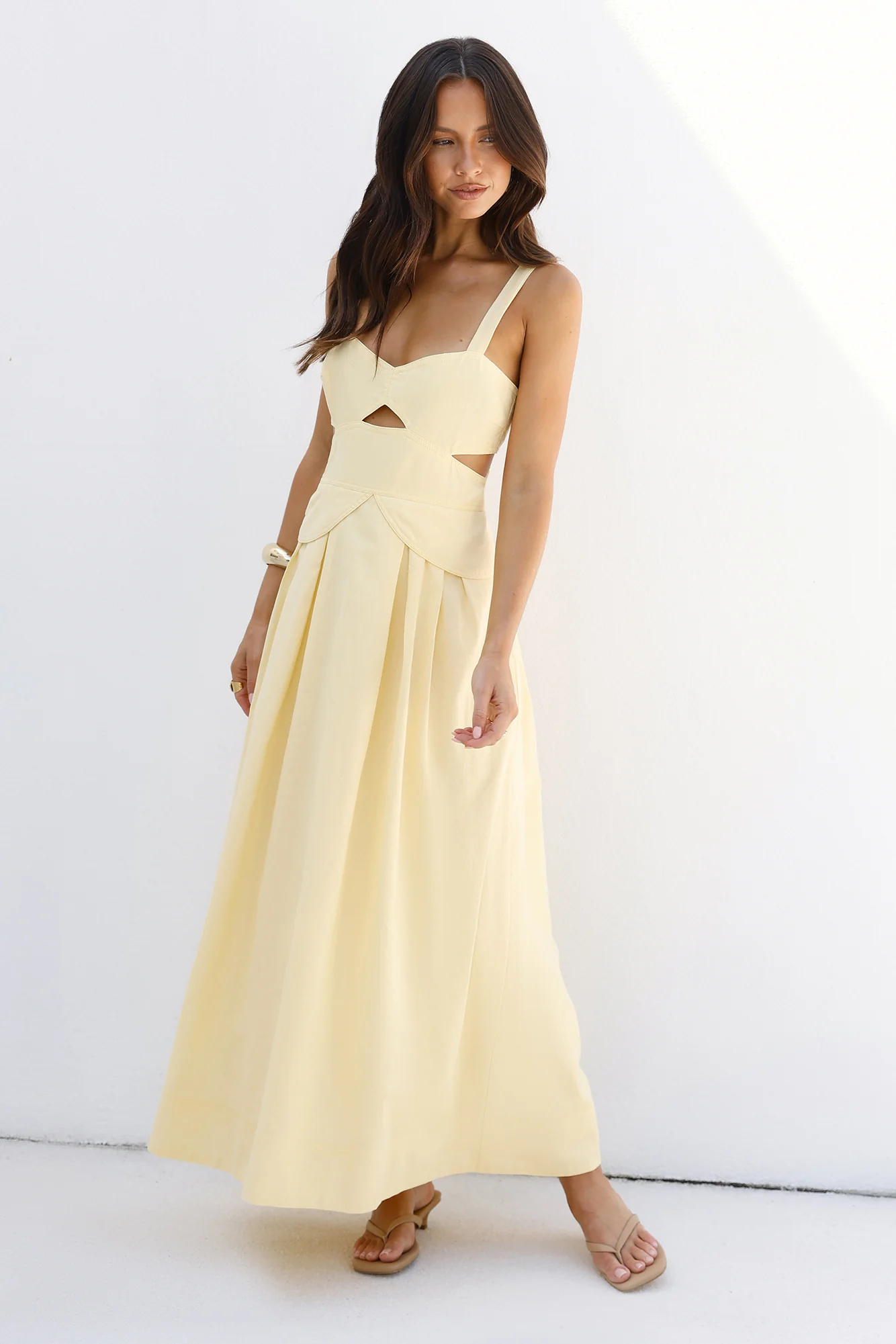 Wild Dahlia Maxi Dress Yellow - luluinthesky