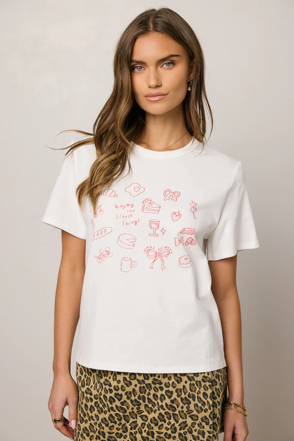 Bella Mia Graphic Tee in Red