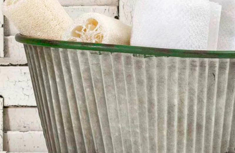 Galvanized Metal Garden Hose Tub