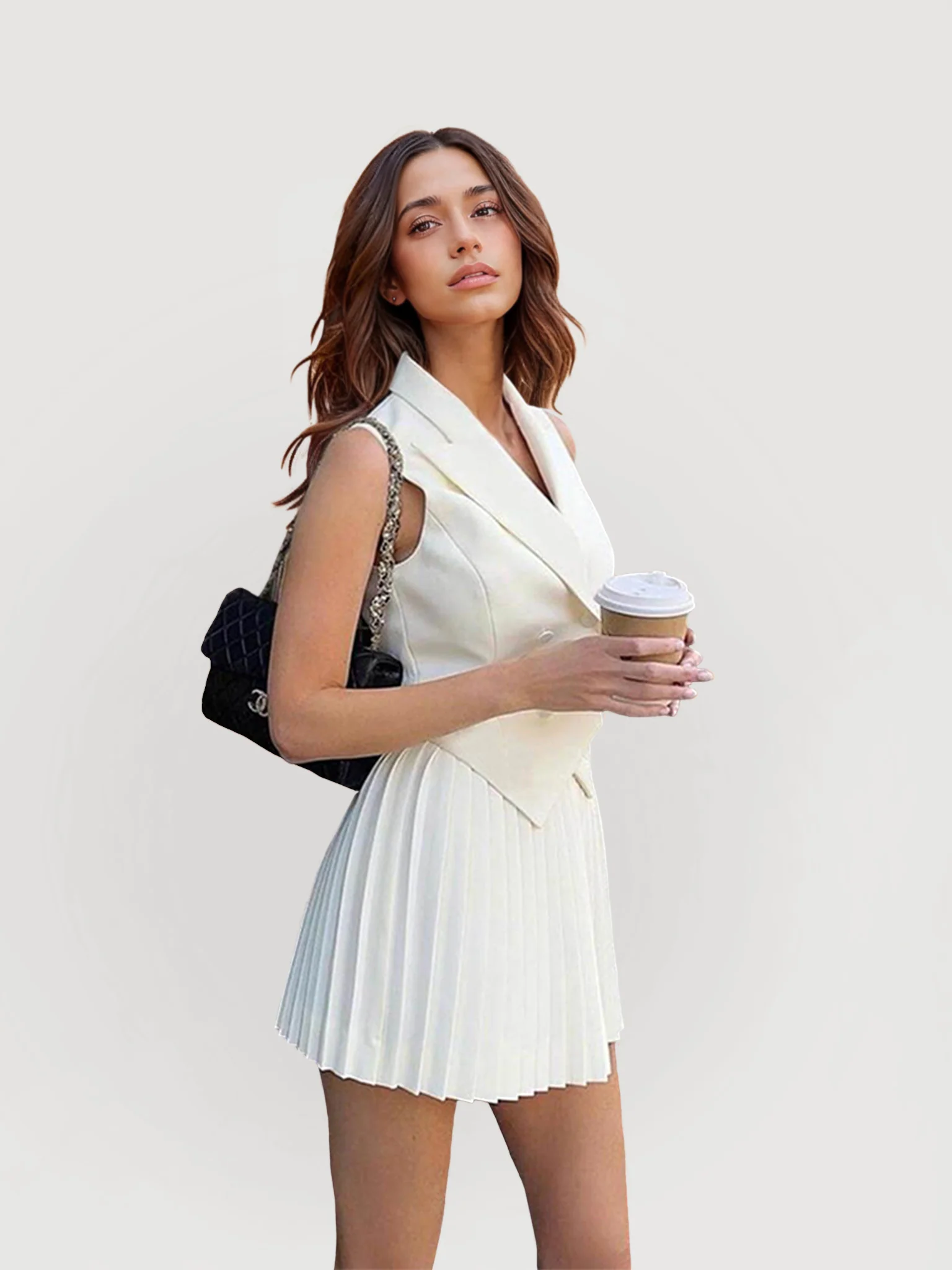 Pinstripe Blazer and Skirt Set