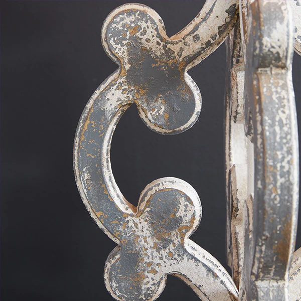 Distressed Wooden Table Lamp with Metal Shade