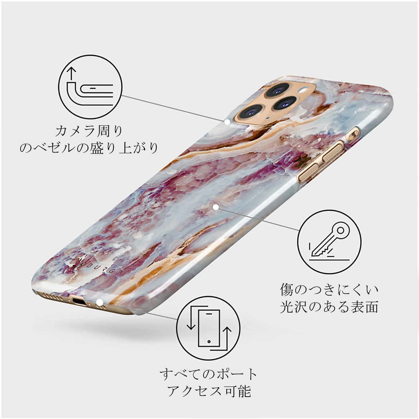 Frozen Leaves - Cute Marble iPhone 11 Pro Max ケース