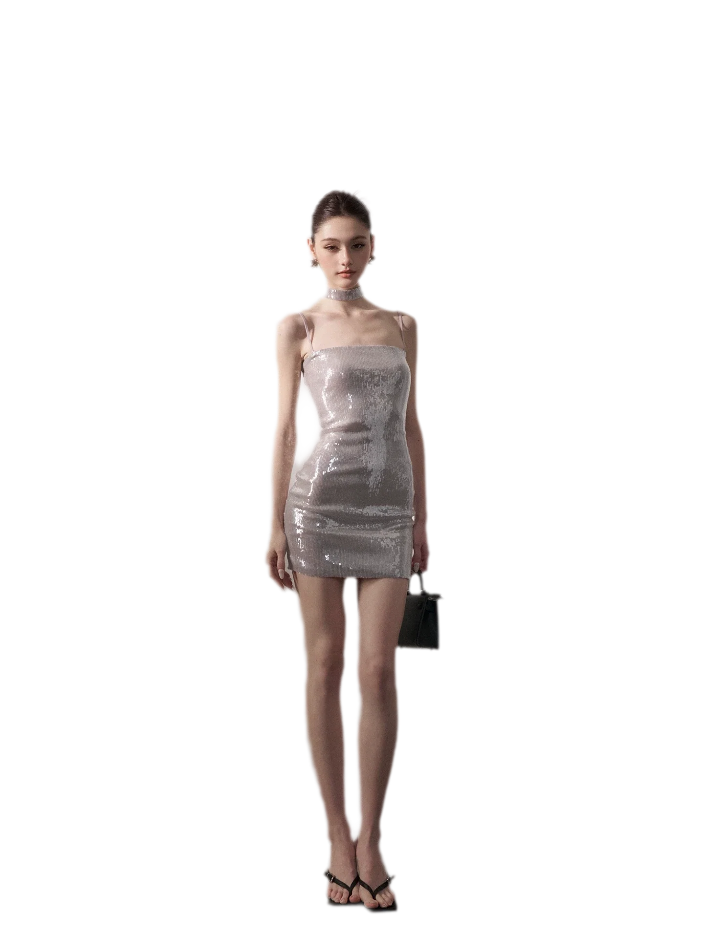 Sequin Choker Mini Dress