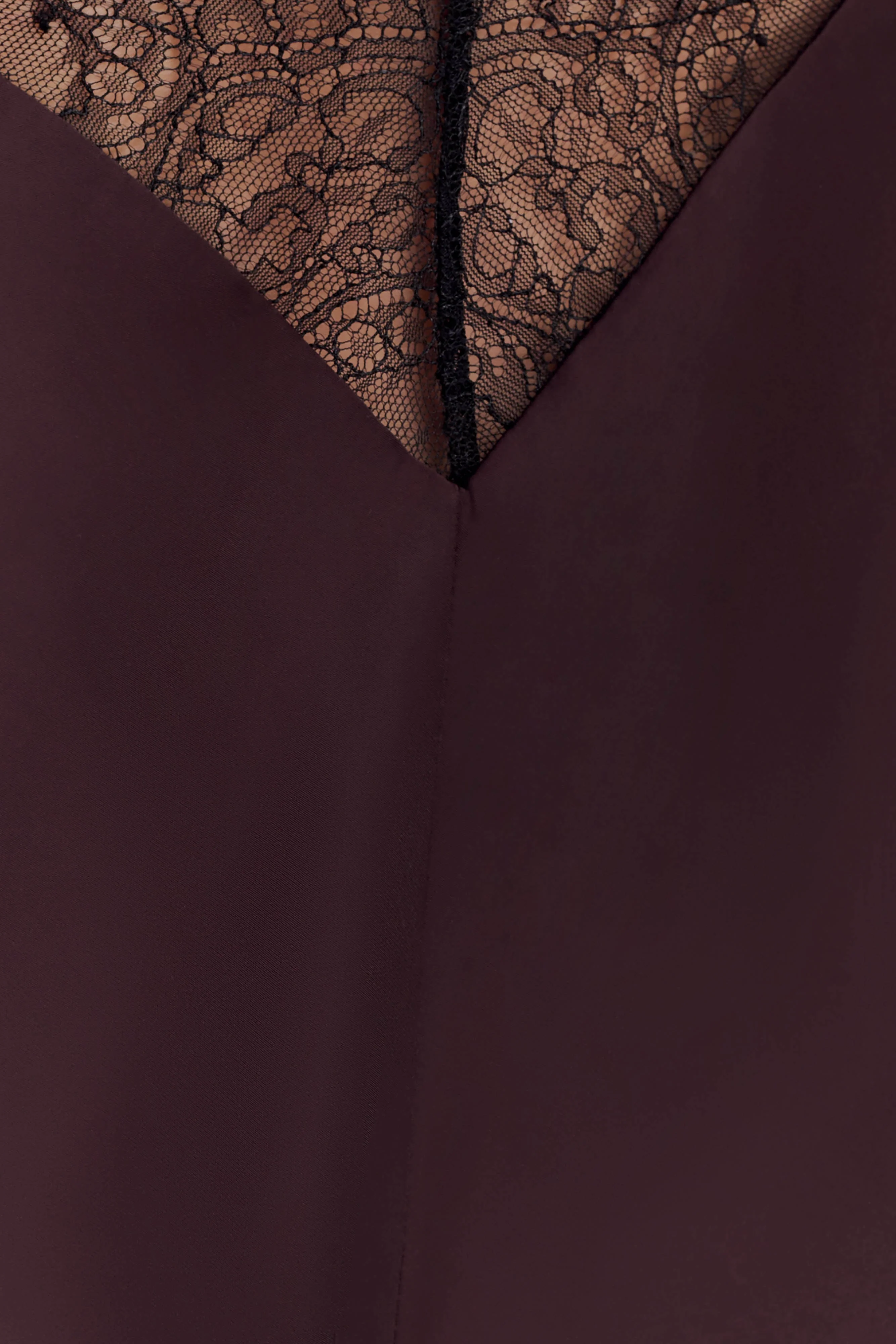 Regina Halter Lace And Satin Mini Dress - Chocolate