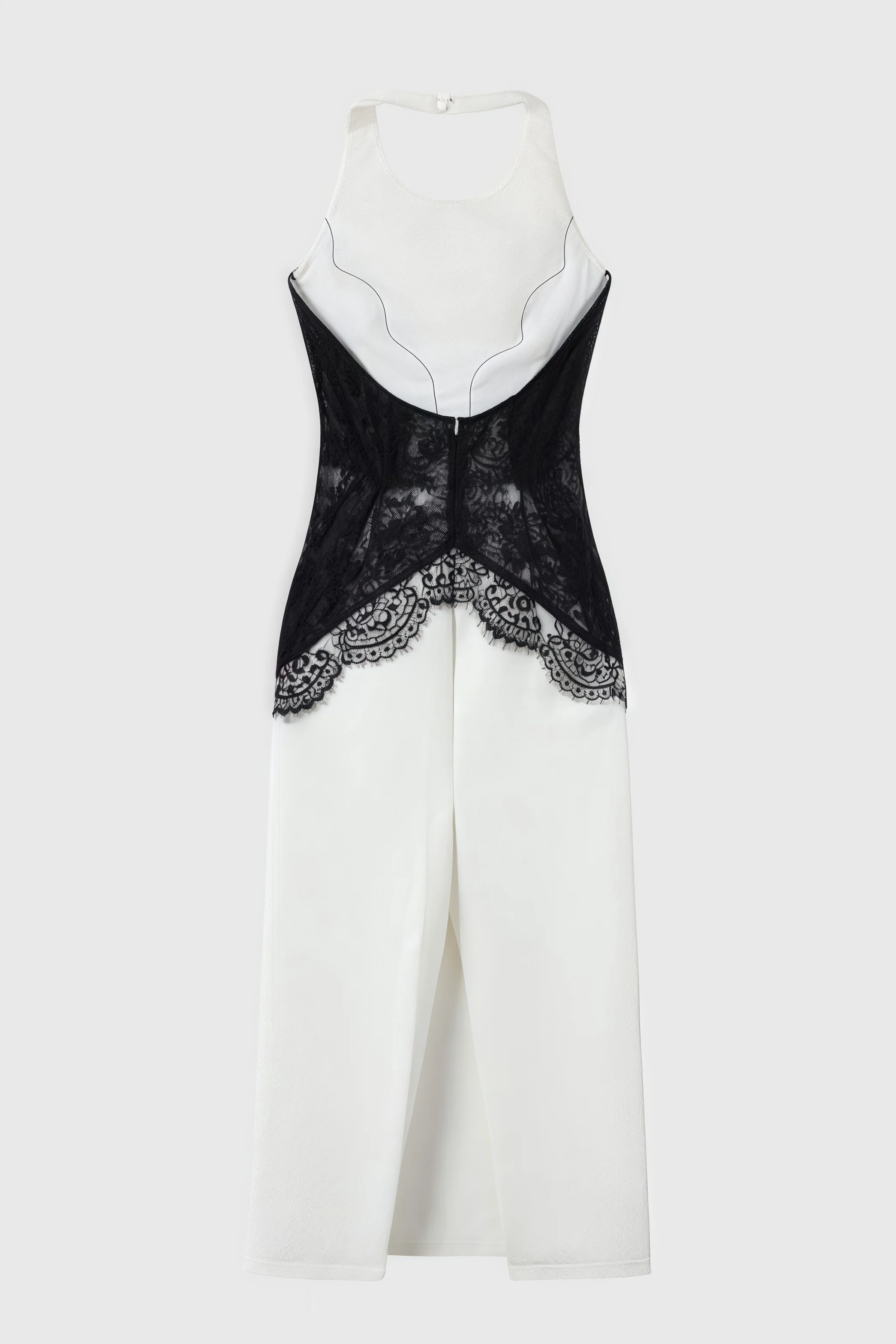 Kellan Crepe And Lace Open Back Maxi Dress
