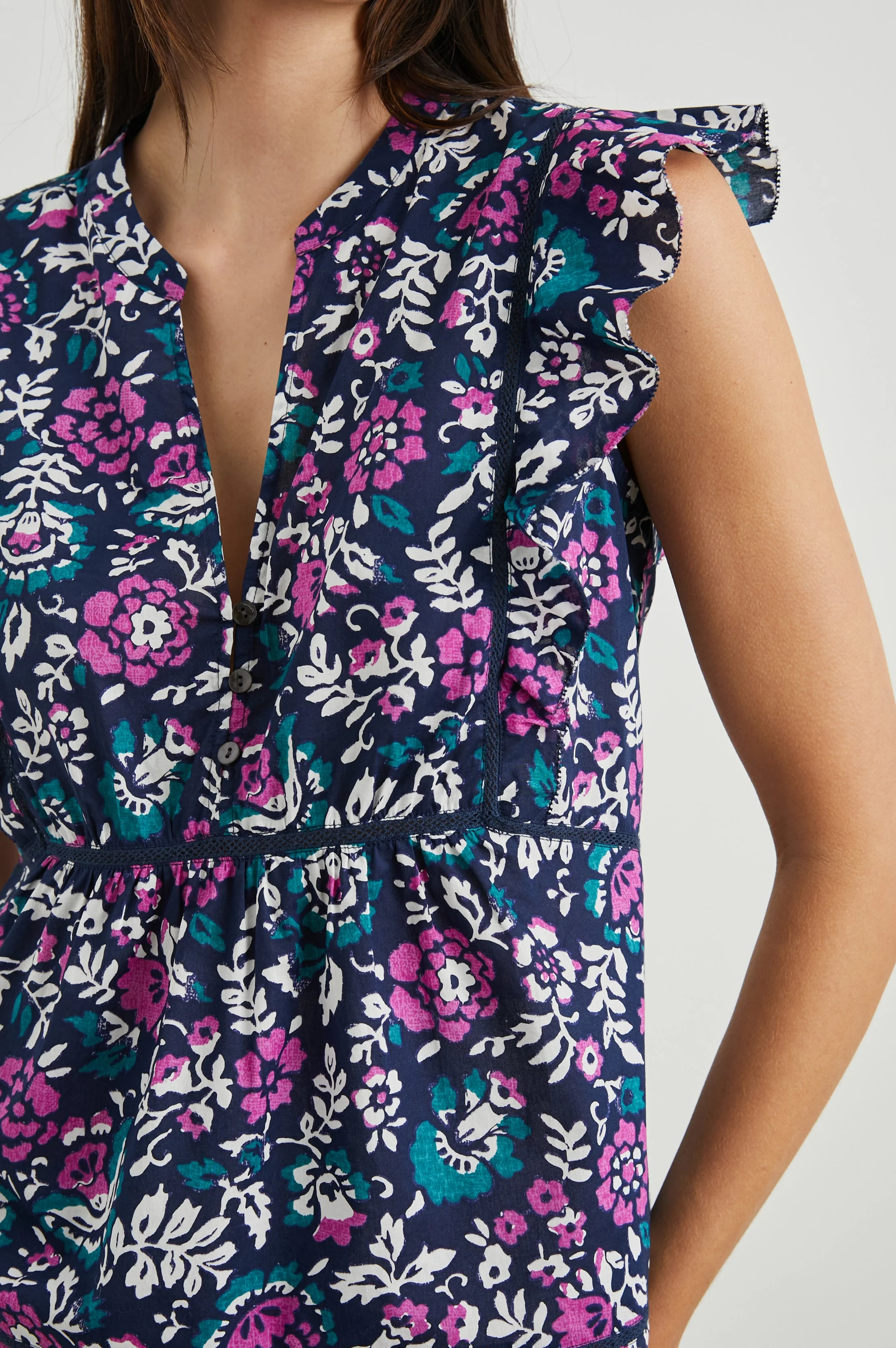Misha Top - Woodblock Floral