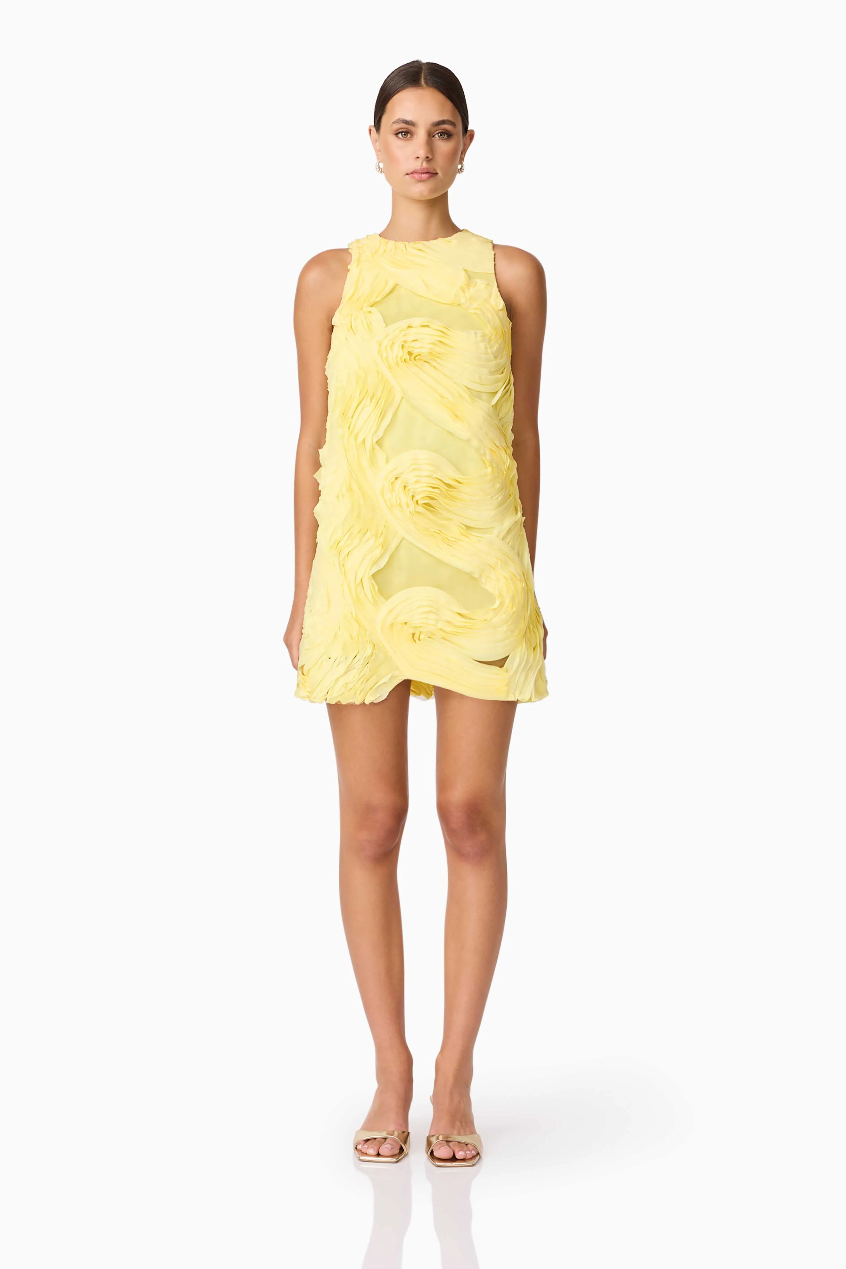 Asher Mini Shift Dress in Yellow