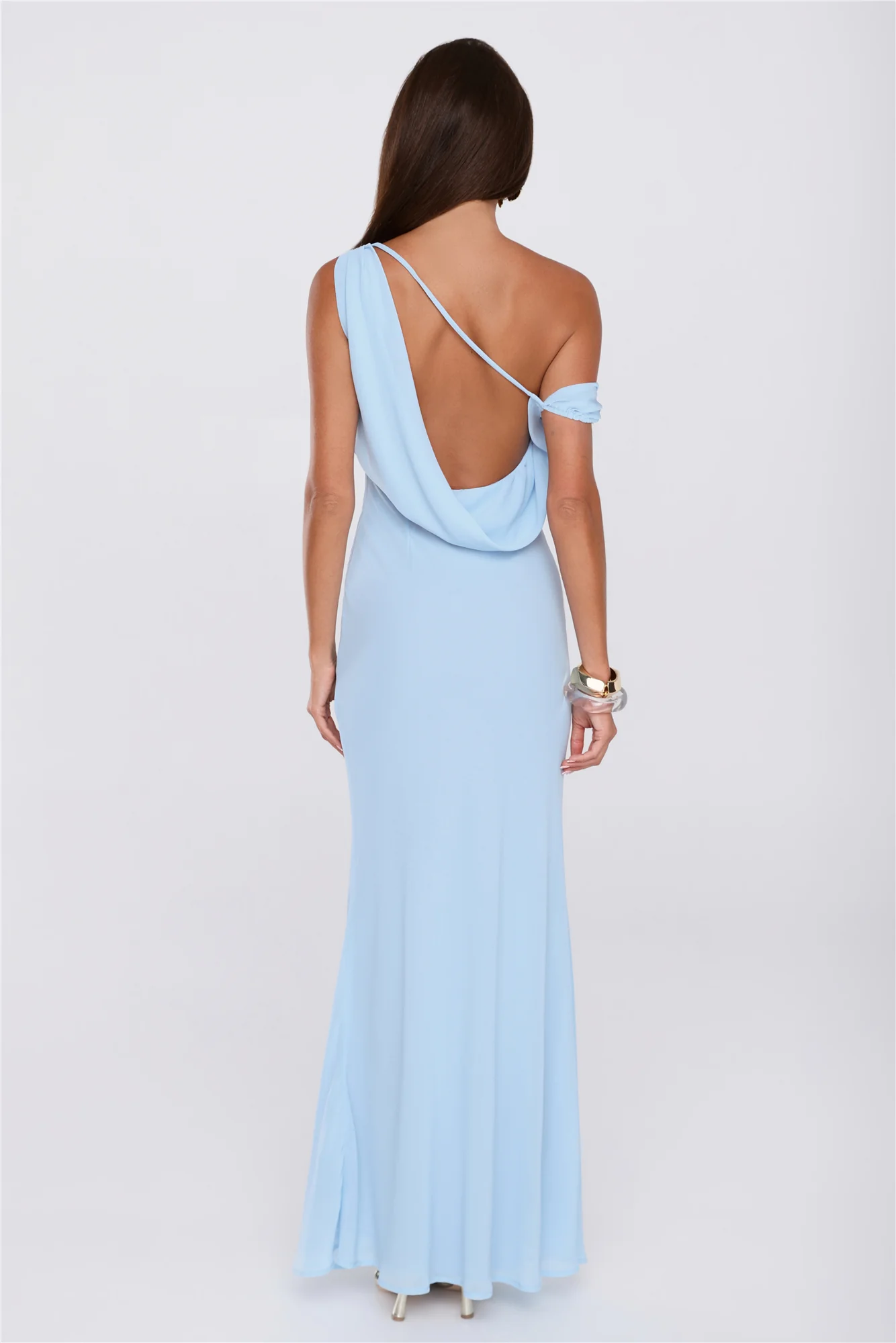 Untamed Luxe Off Shoulder Maxi Dress Blue - luluinthesky