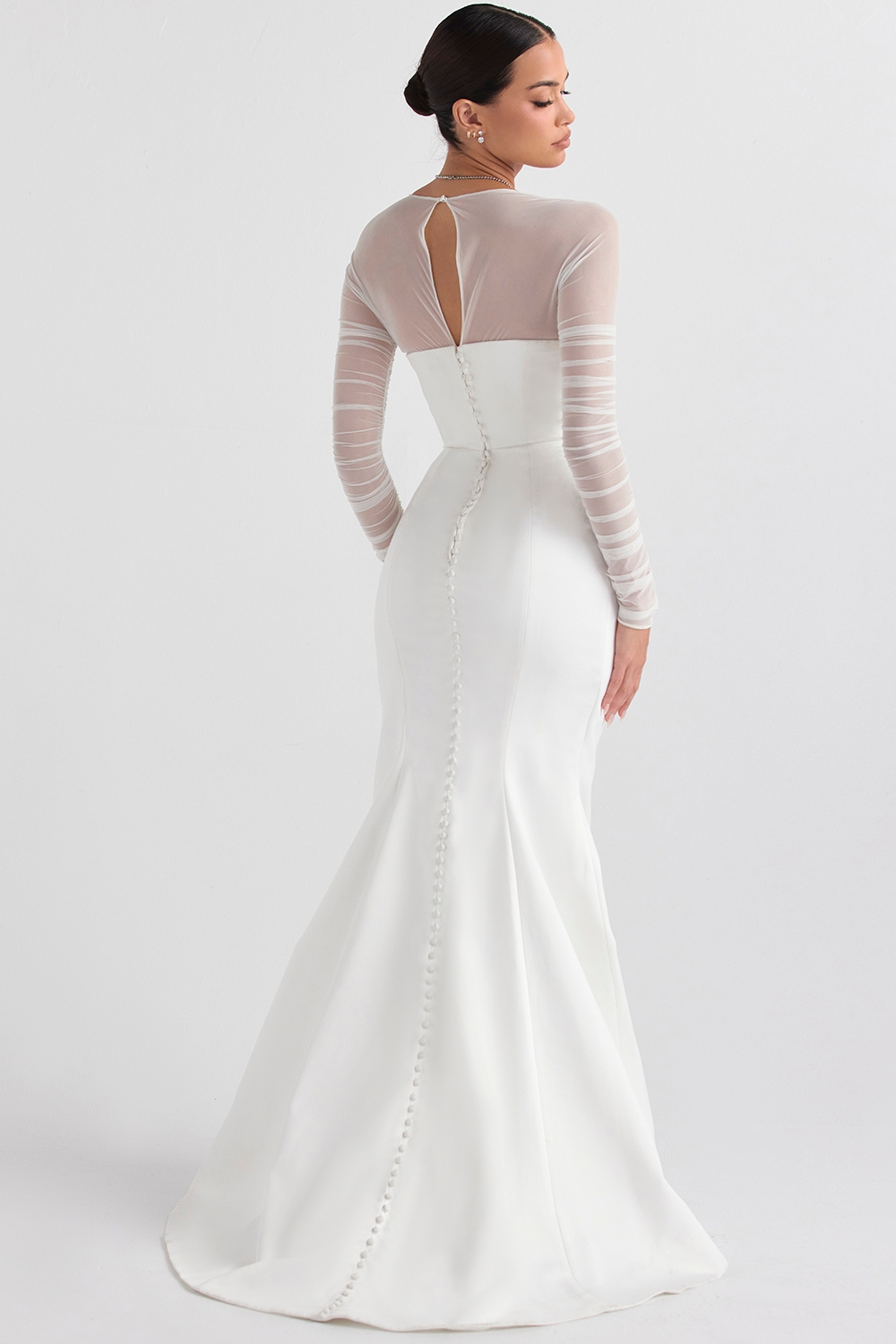 White Satin Bridal Gown