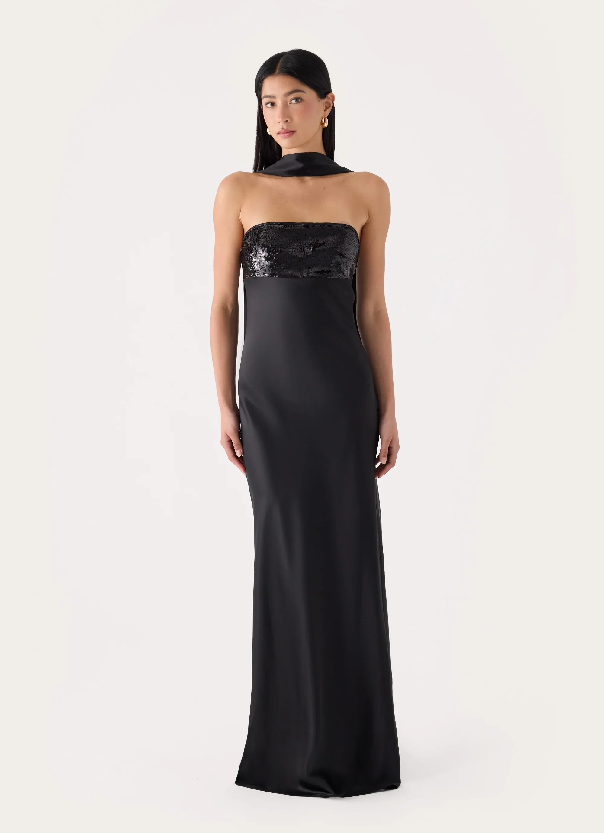 Hush Sequin Maxi Dress - Black